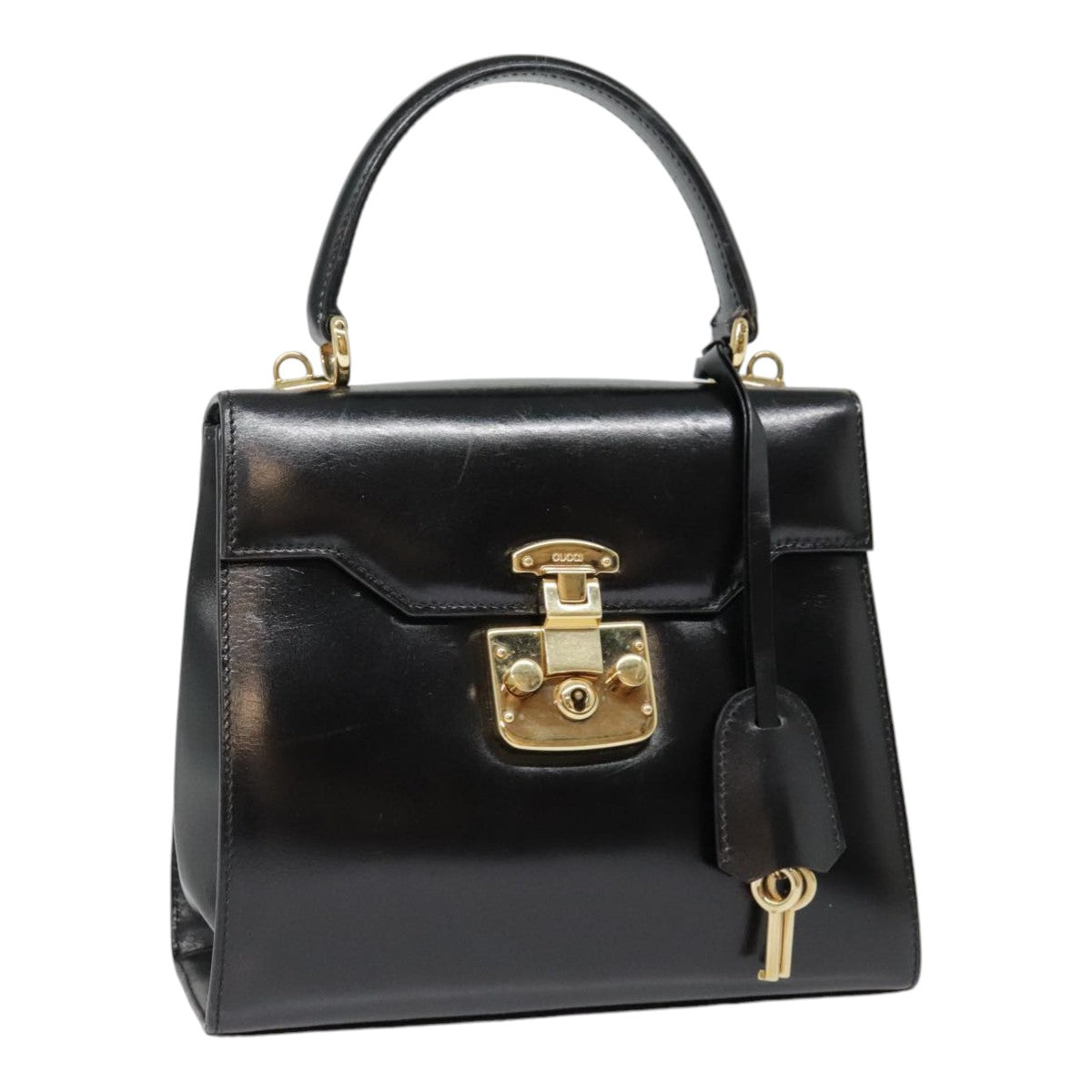 Gucci Lady Lock Black Leather Hand Bag