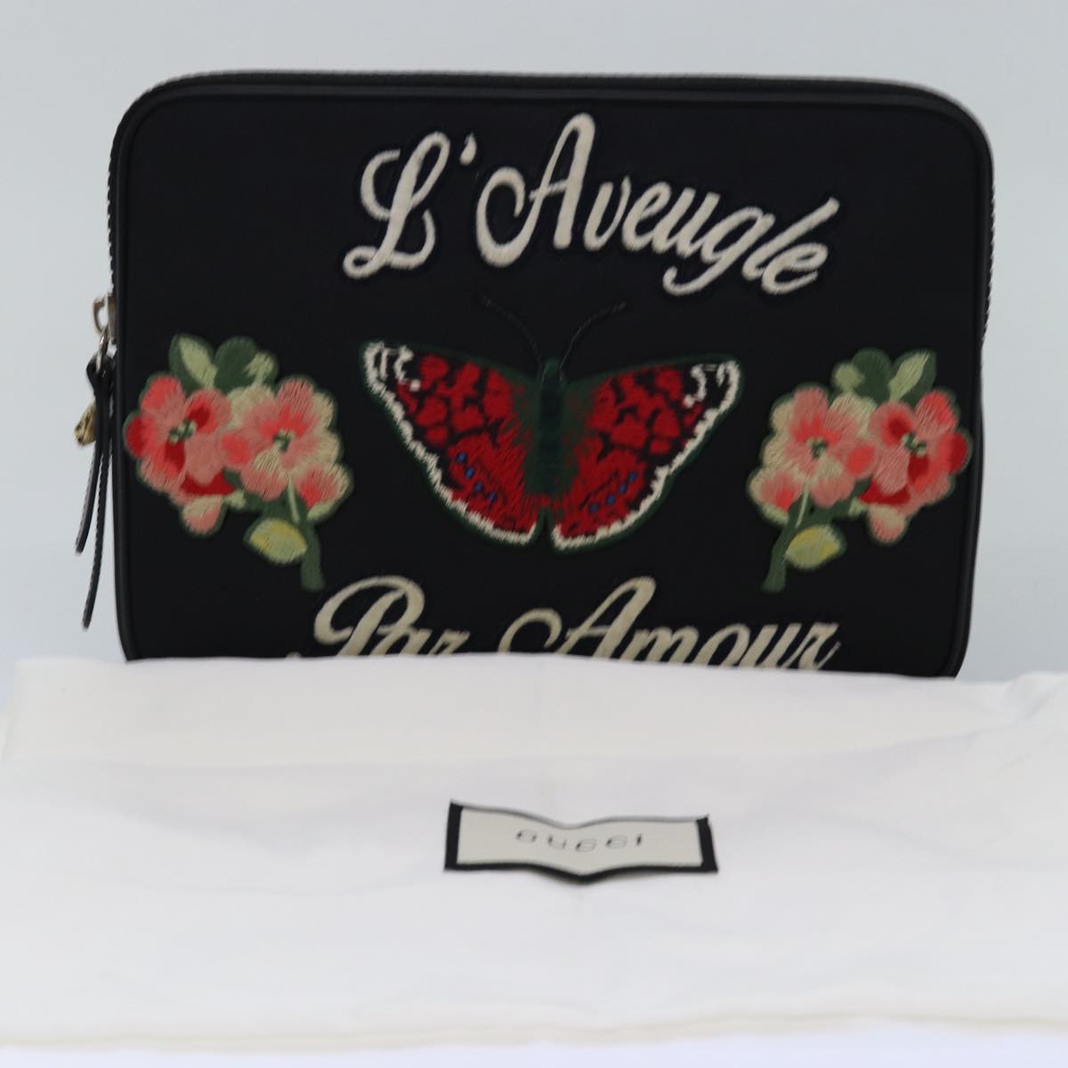 Gucci Techno Black Canvas Clutch Bag