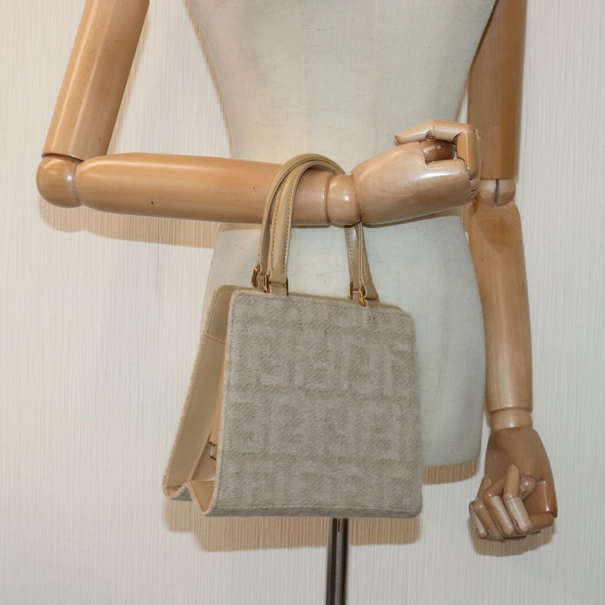 Fendi Beige Canvas Hand Bag