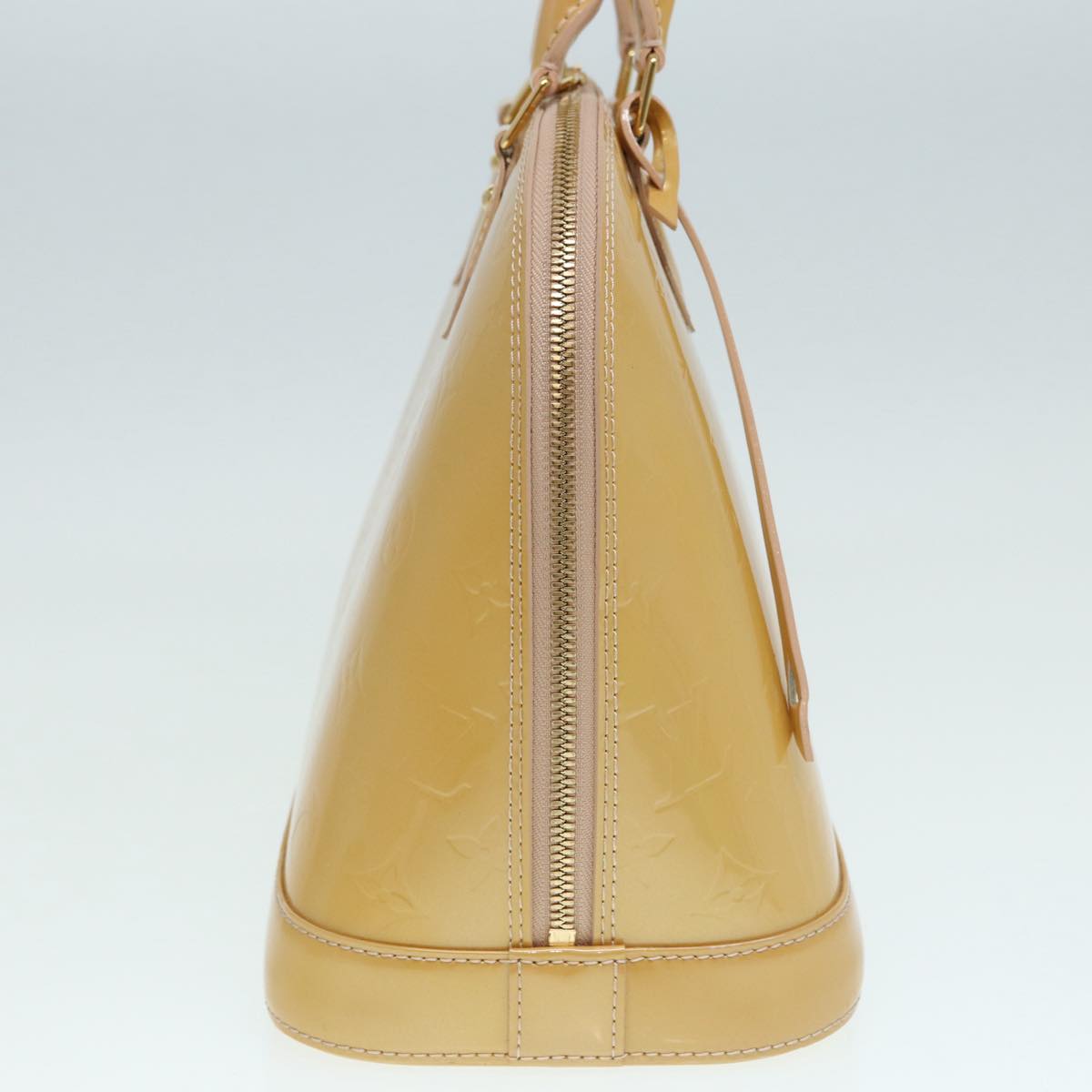 Louis Vuitton Alma Beige Patent Leather Hand Bag