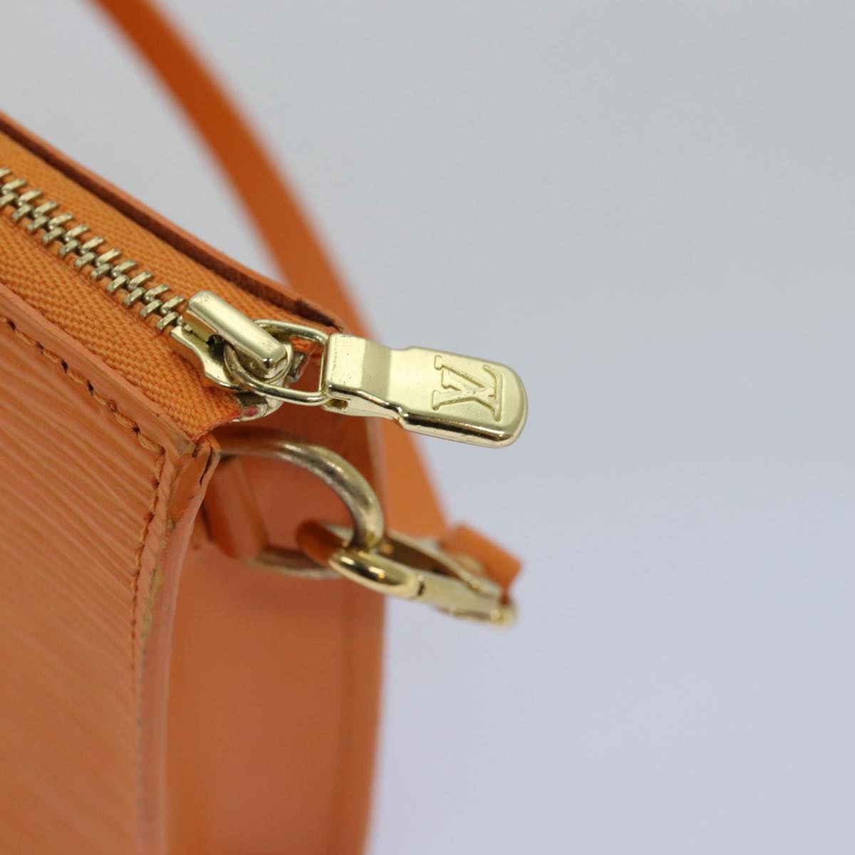 Louis Vuitton Pochette Accessoire Orange Leather Clutch Bag