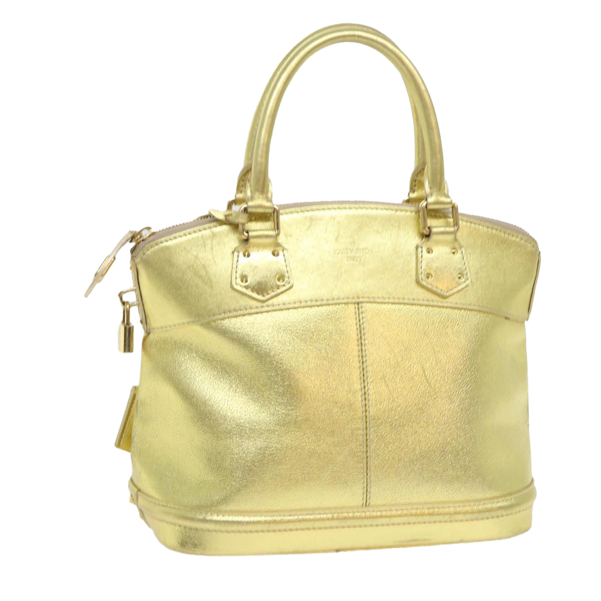 Louis Vuitton Lockit Gold Leather Hand Bag