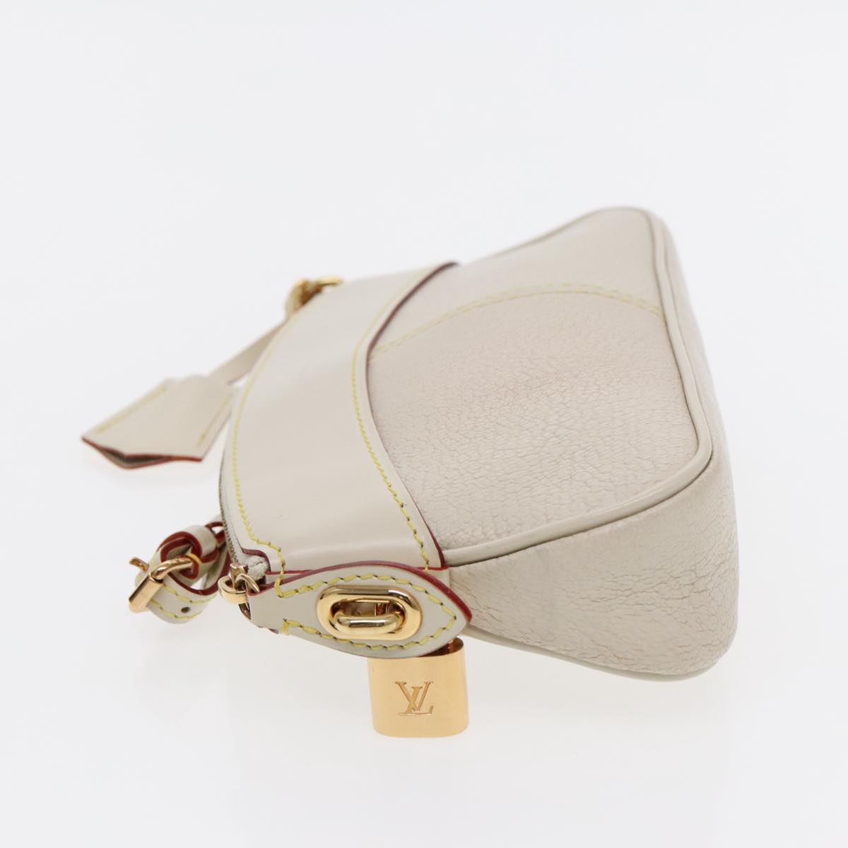 Louis Vuitton Lockit Beige Leather Clutch Bag