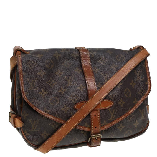 Louis Vuitton Saumur Brown Canvas Shoulder Bag