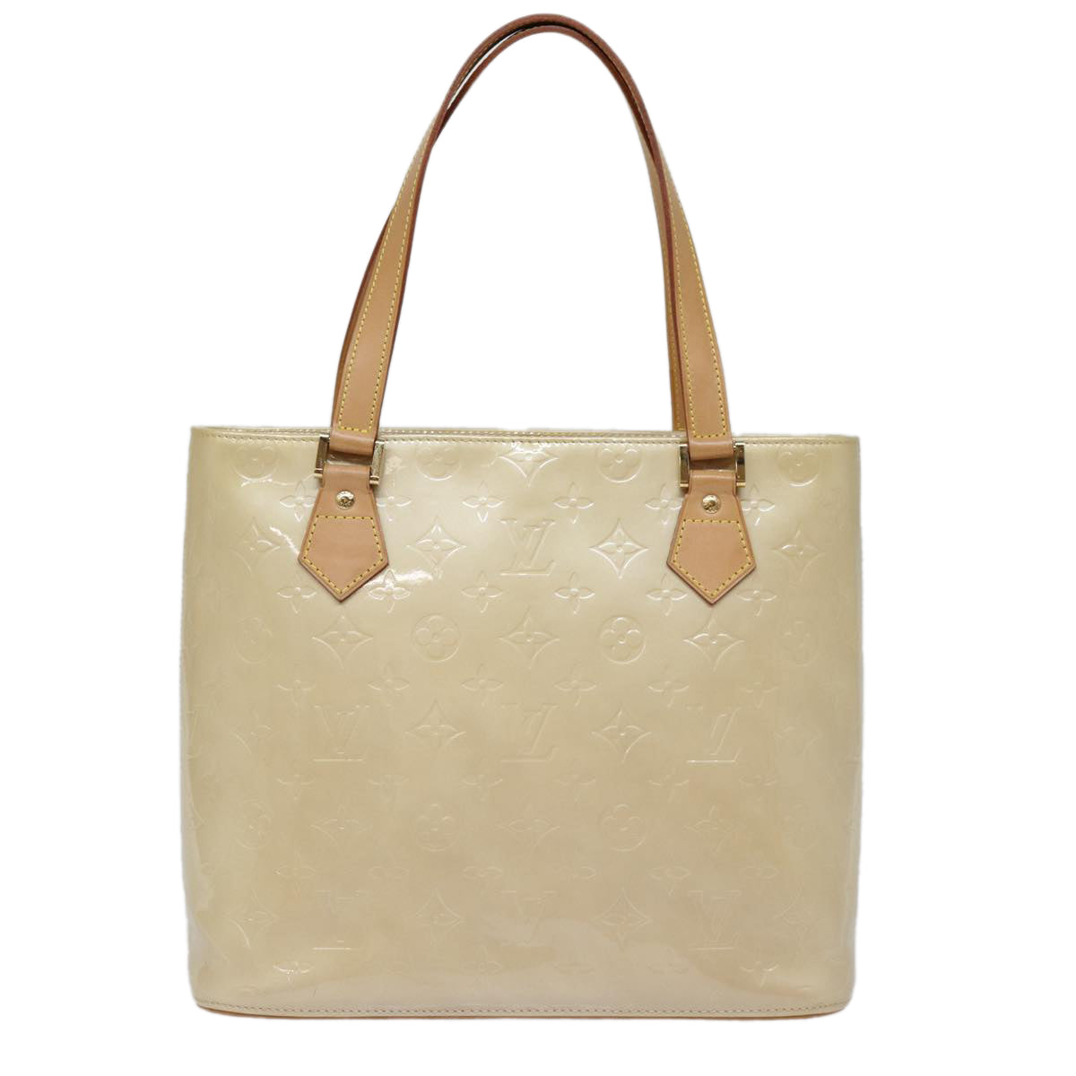 Louis Vuitton Houston Beige Patent Leather Hand Bag