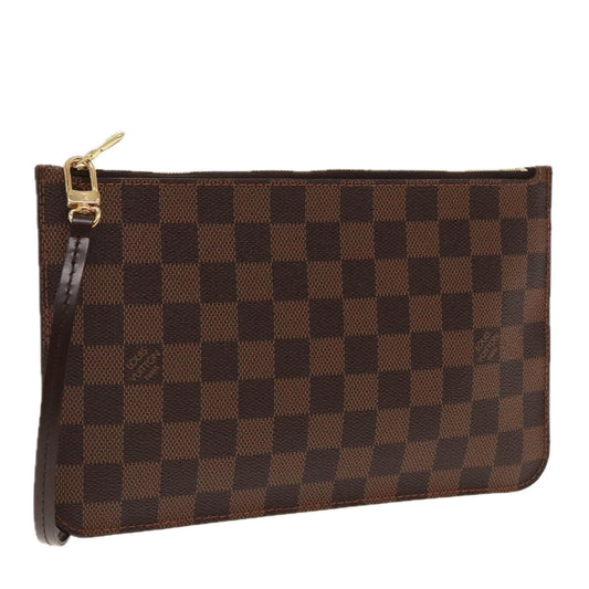 Louis Vuitton Neverfull pouch Brown Canvas Clutch Bag