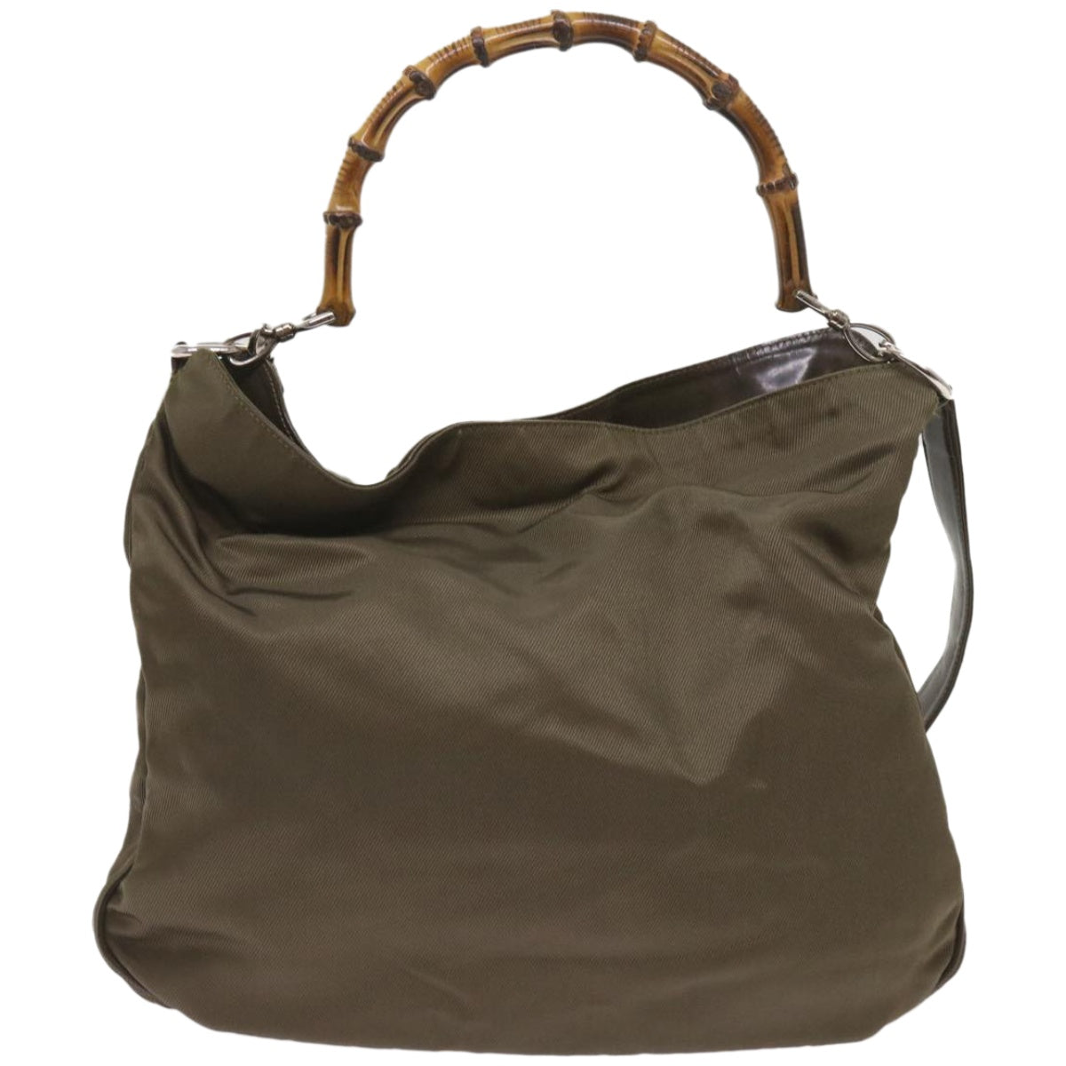 Gucci Bamboo Khaki Synthetic Shoulder Bag