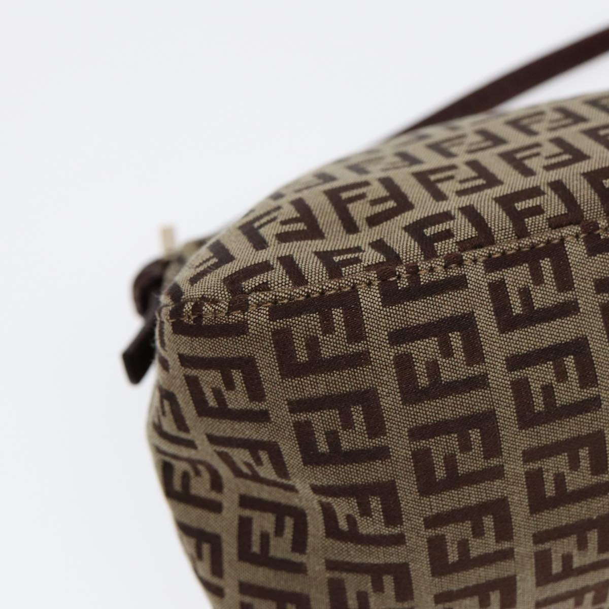 Fendi Mamma Baguette Brown Canvas Hand Bag