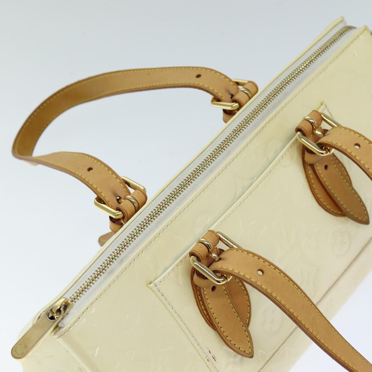 Louis Vuitton Rosewood White Patent Leather Hand Bag