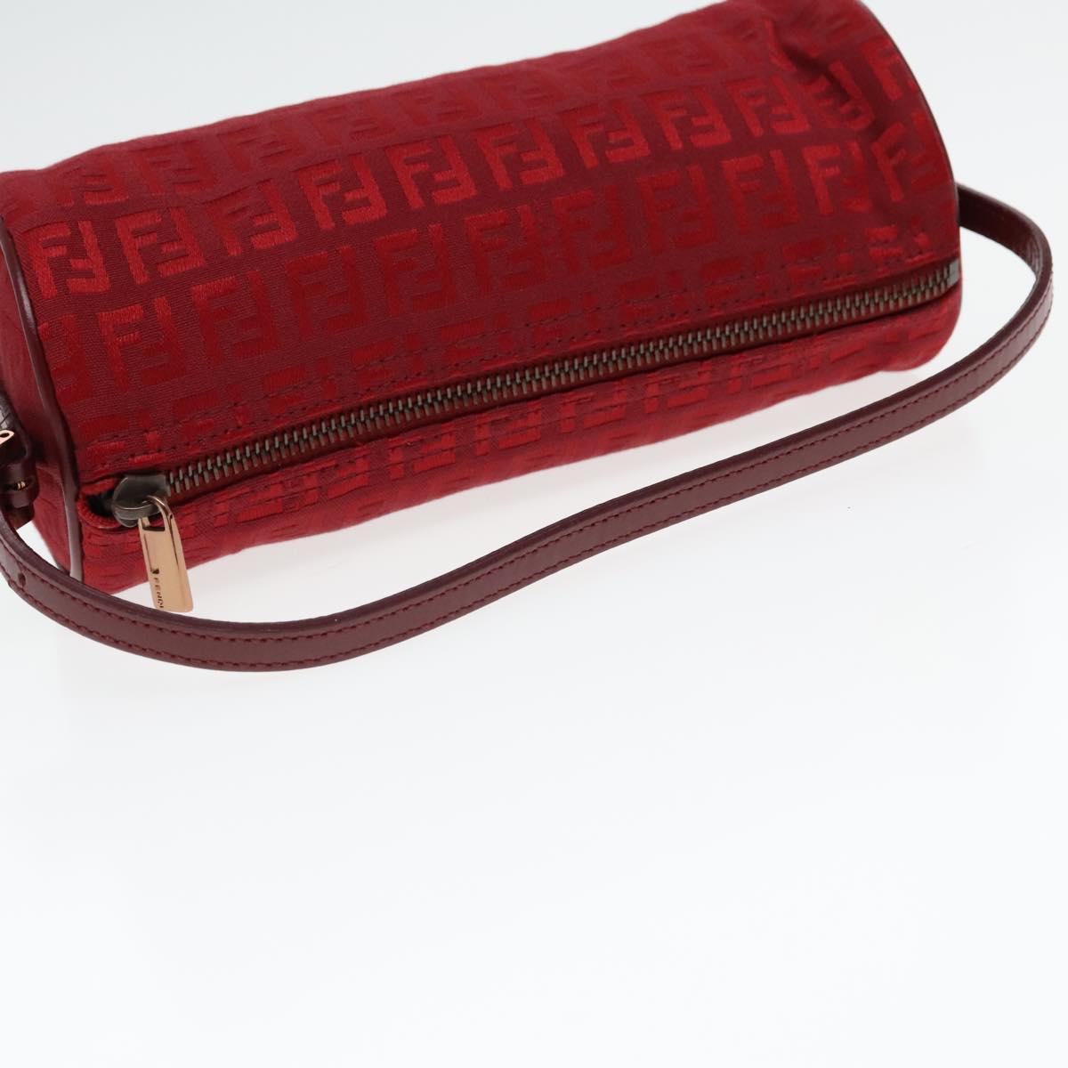 Fendi Baguette Red Canvas Clutch Bag