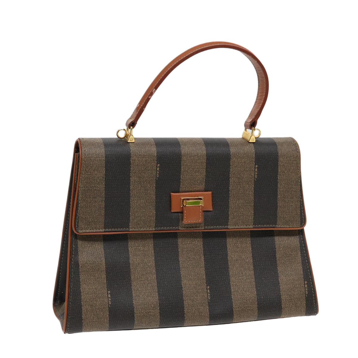 Fendi Pecan Brown Canvas Hand Bag