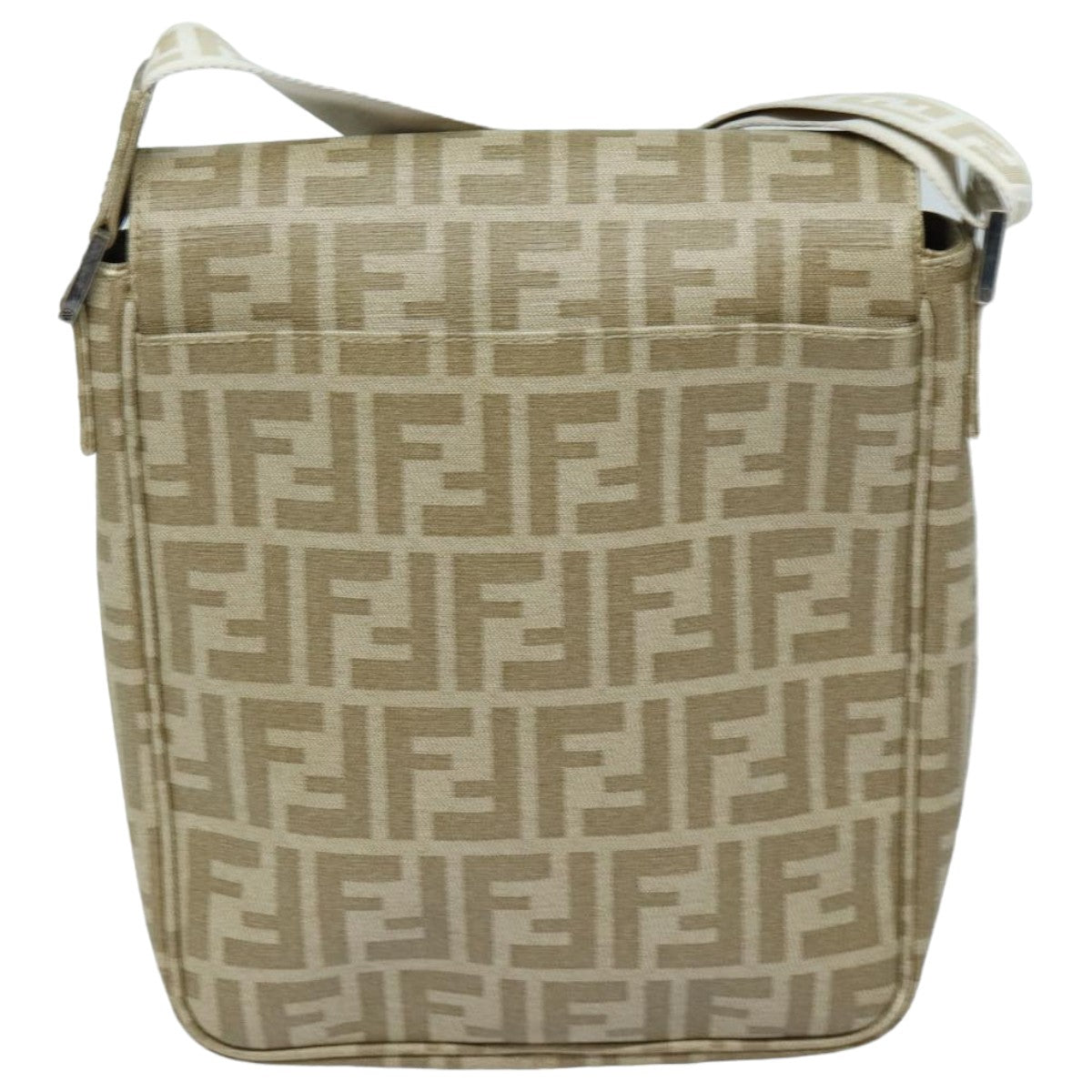 Fendi Zucca Beige Canvas Shoulder Bag