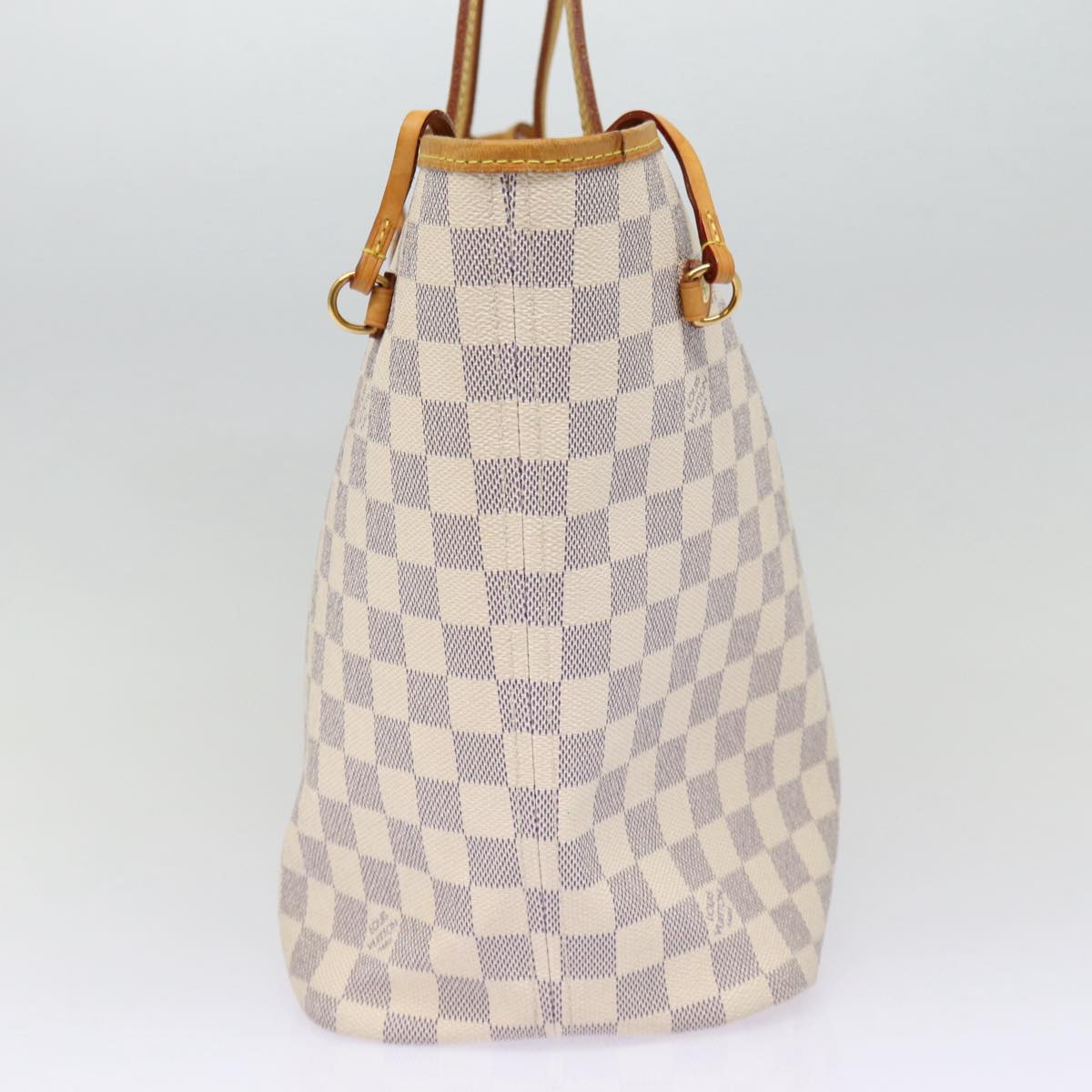 Louis Vuitton Neverfull MM White Canvas Tote Bag