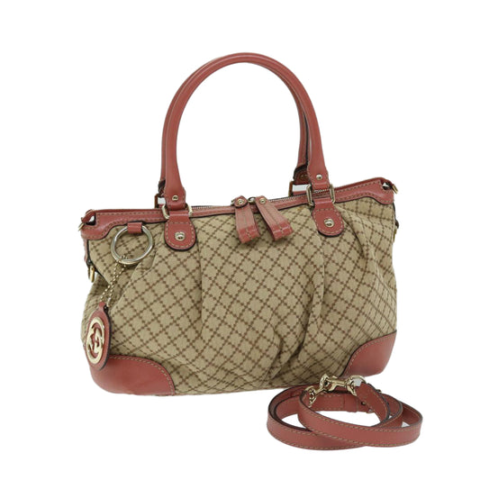 Gucci Sukey Beige Canvas Hand Bag