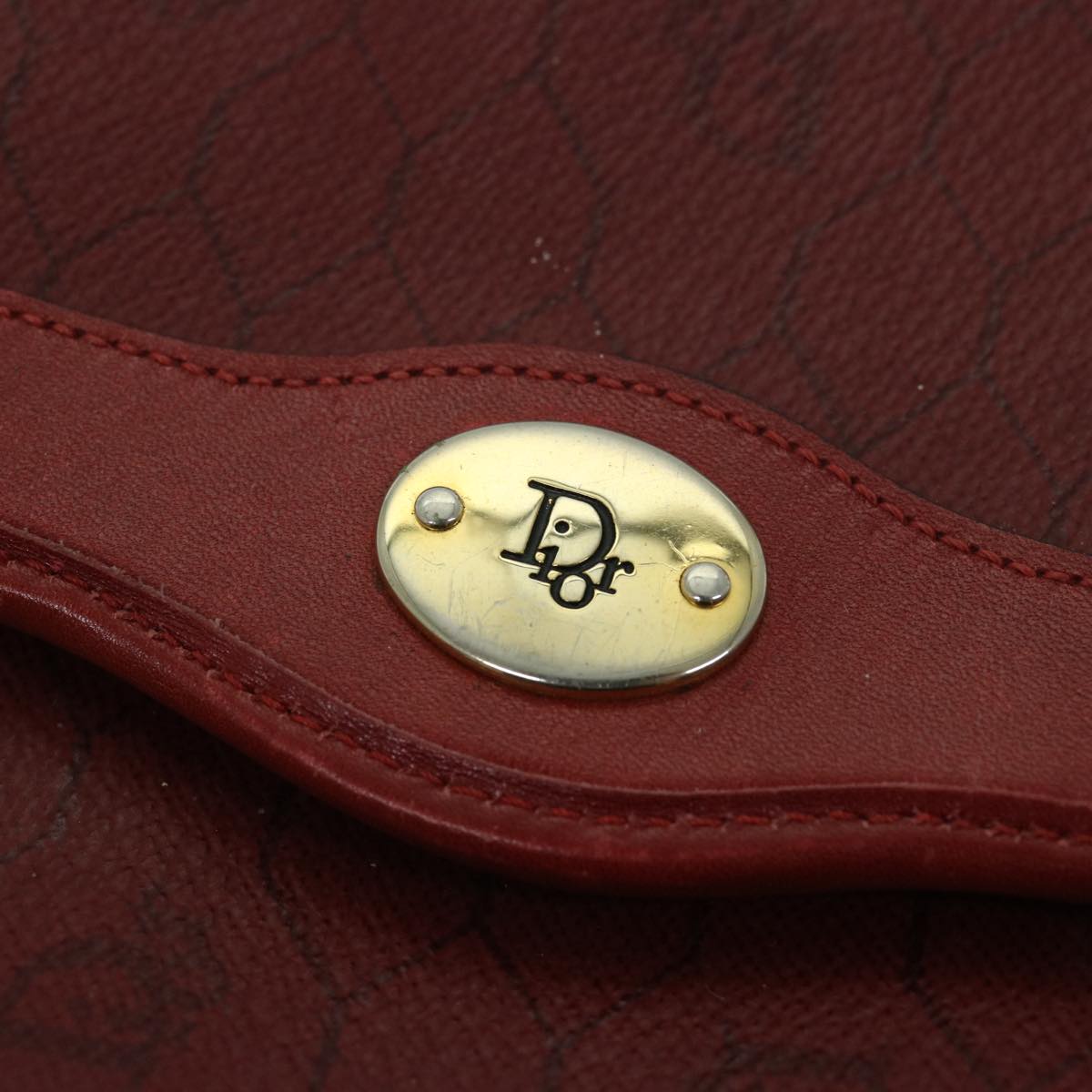 Dior Honeycomb Red Canvas Shoulder Bag