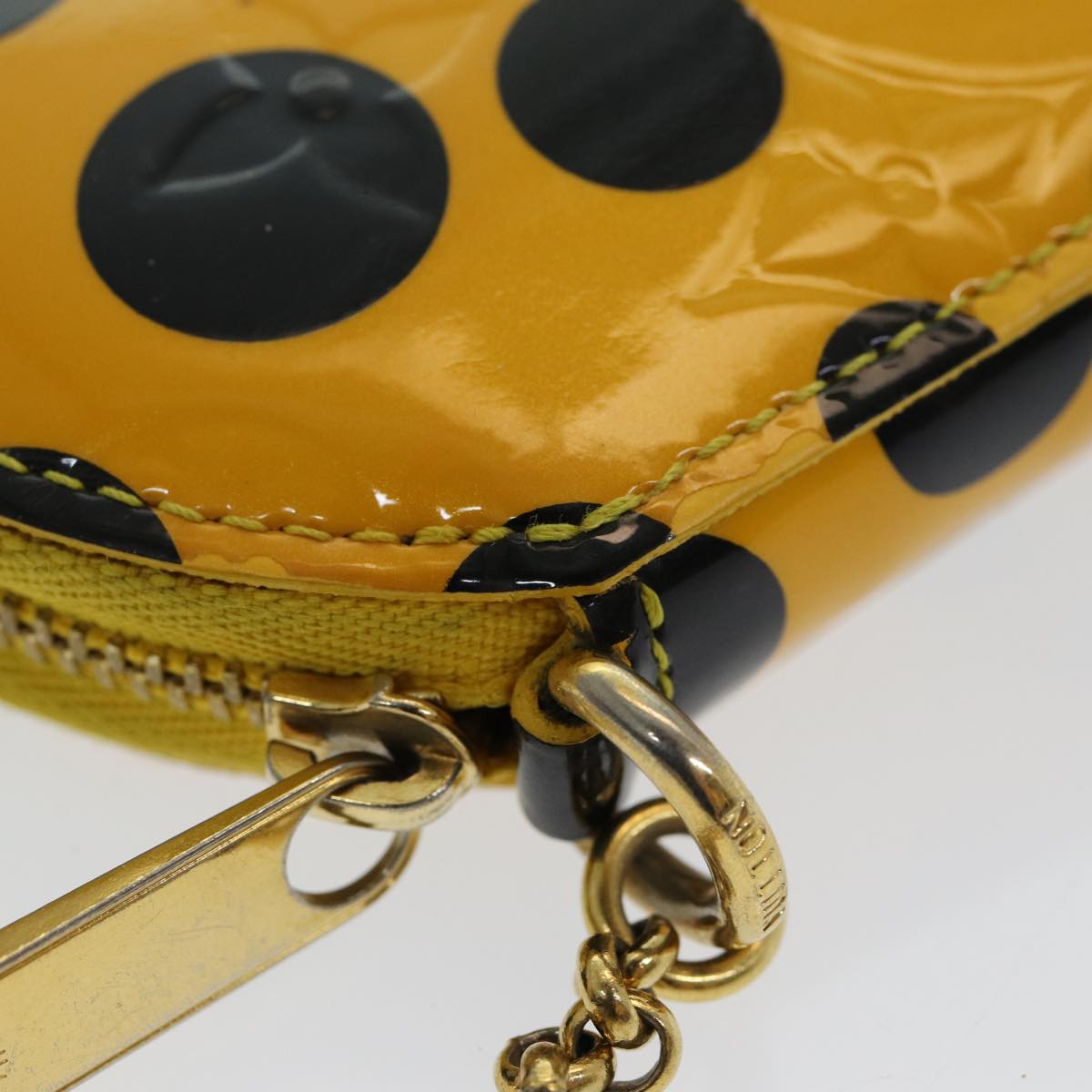 Louis Vuitton Porte Monnaie Rond Yellow Patent Leather Wallet Accessories