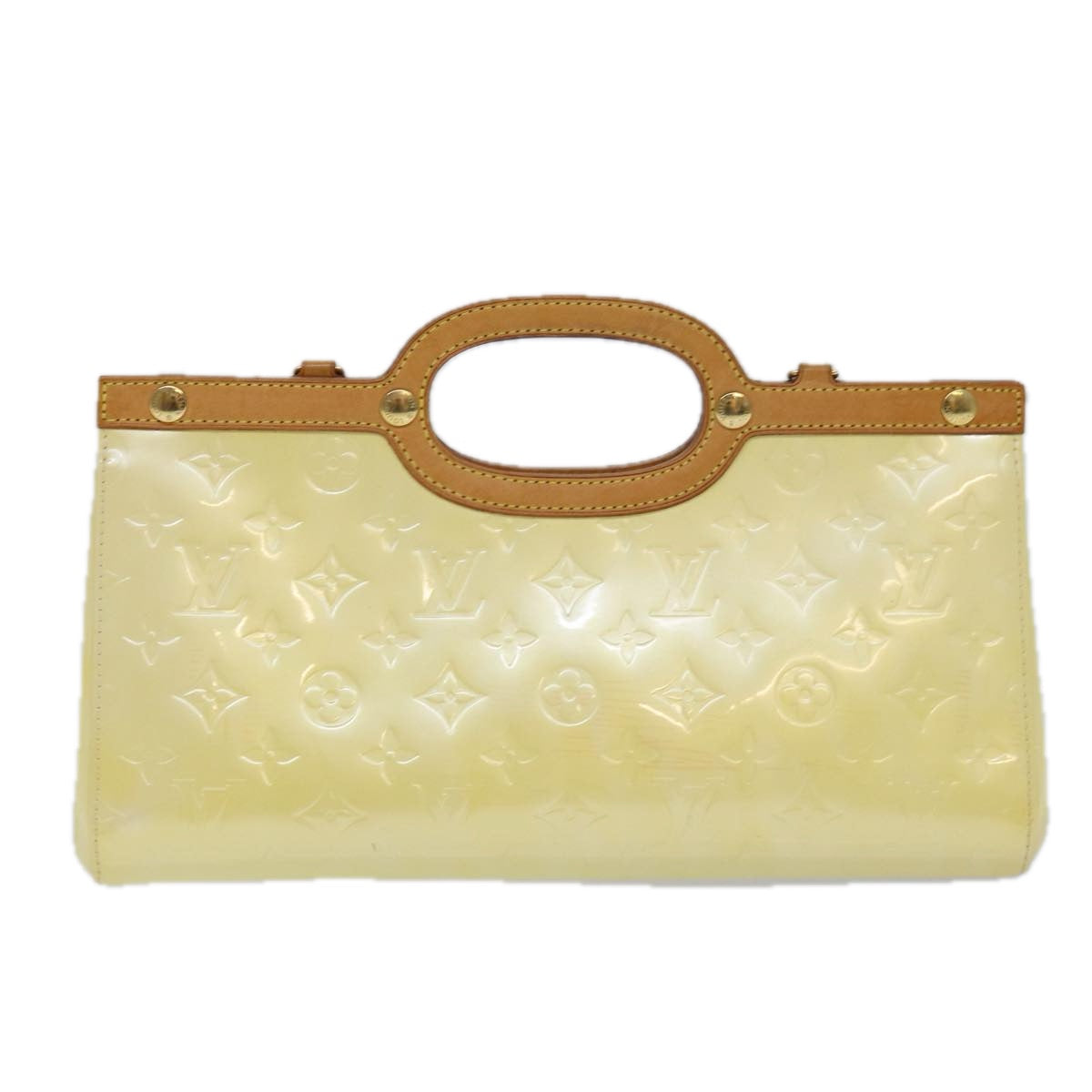 Louis Vuitton Roxbury Beige Patent Leather Hand Bag