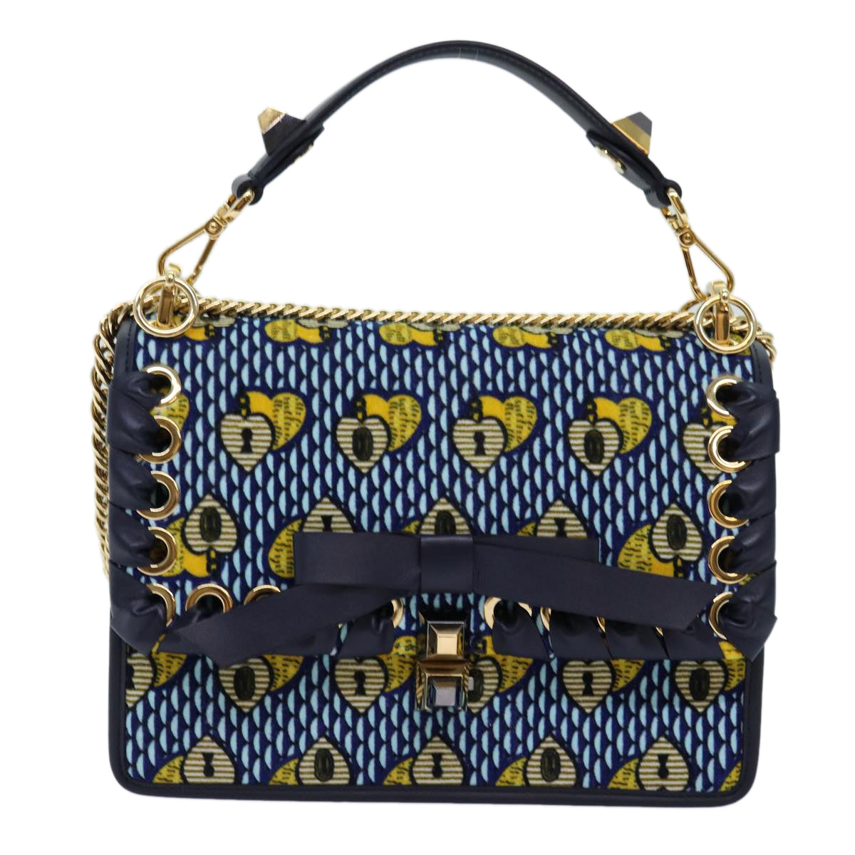 Fendi Blue Suede Shoulder Bag