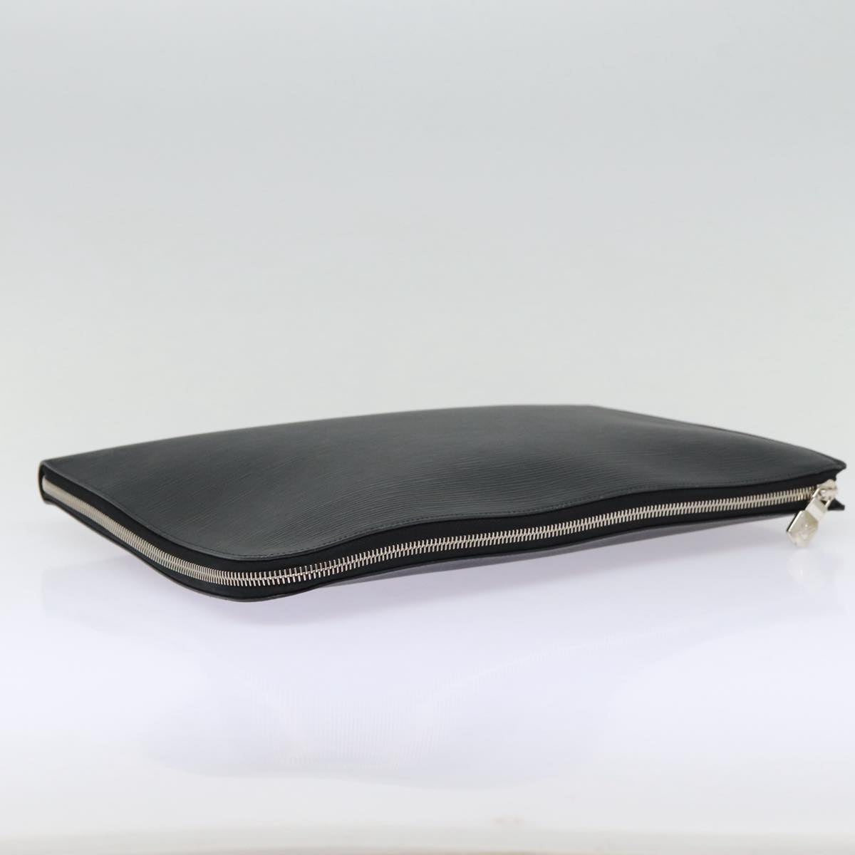 Louis Vuitton Pochette Jour Black Leather Clutch Bag