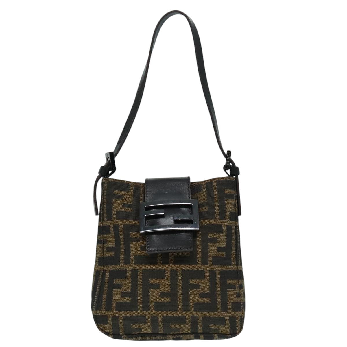 Fendi Mamma Baguette Brown Canvas Shoulder Bag