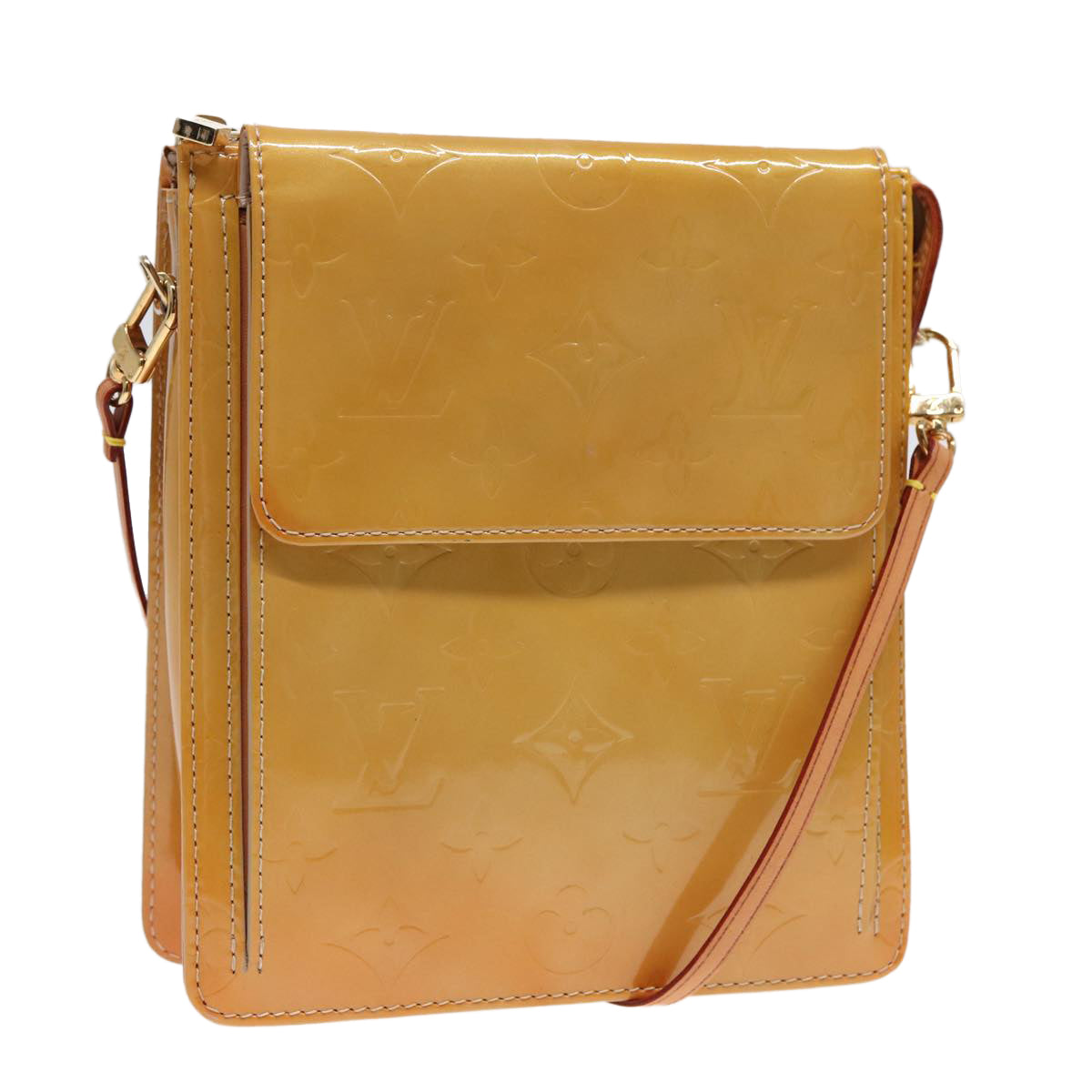 Louis Vuitton Mott Beige Patent Leather Clutch Bag