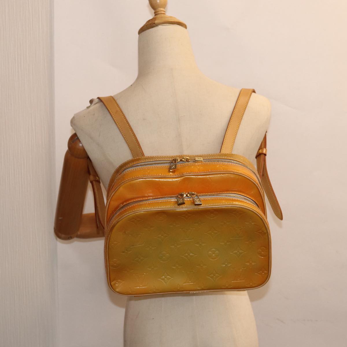 Louis Vuitton Murray Yellow Patent Leather Backpack Bag