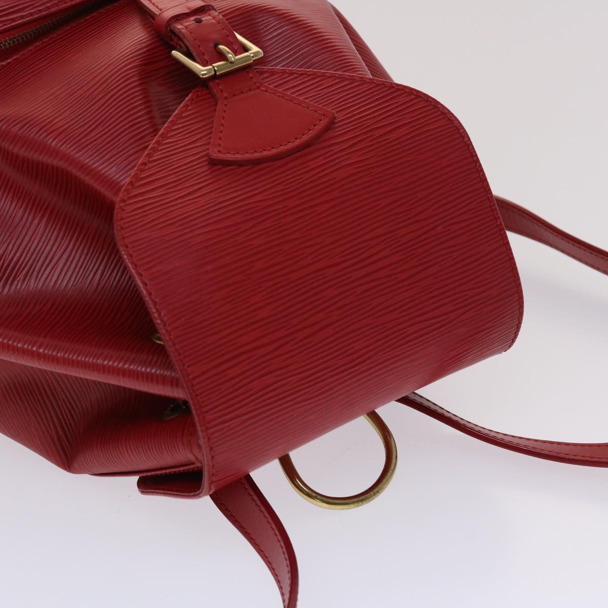 Louis Vuitton Montsouris Red Leather Backpack Bag