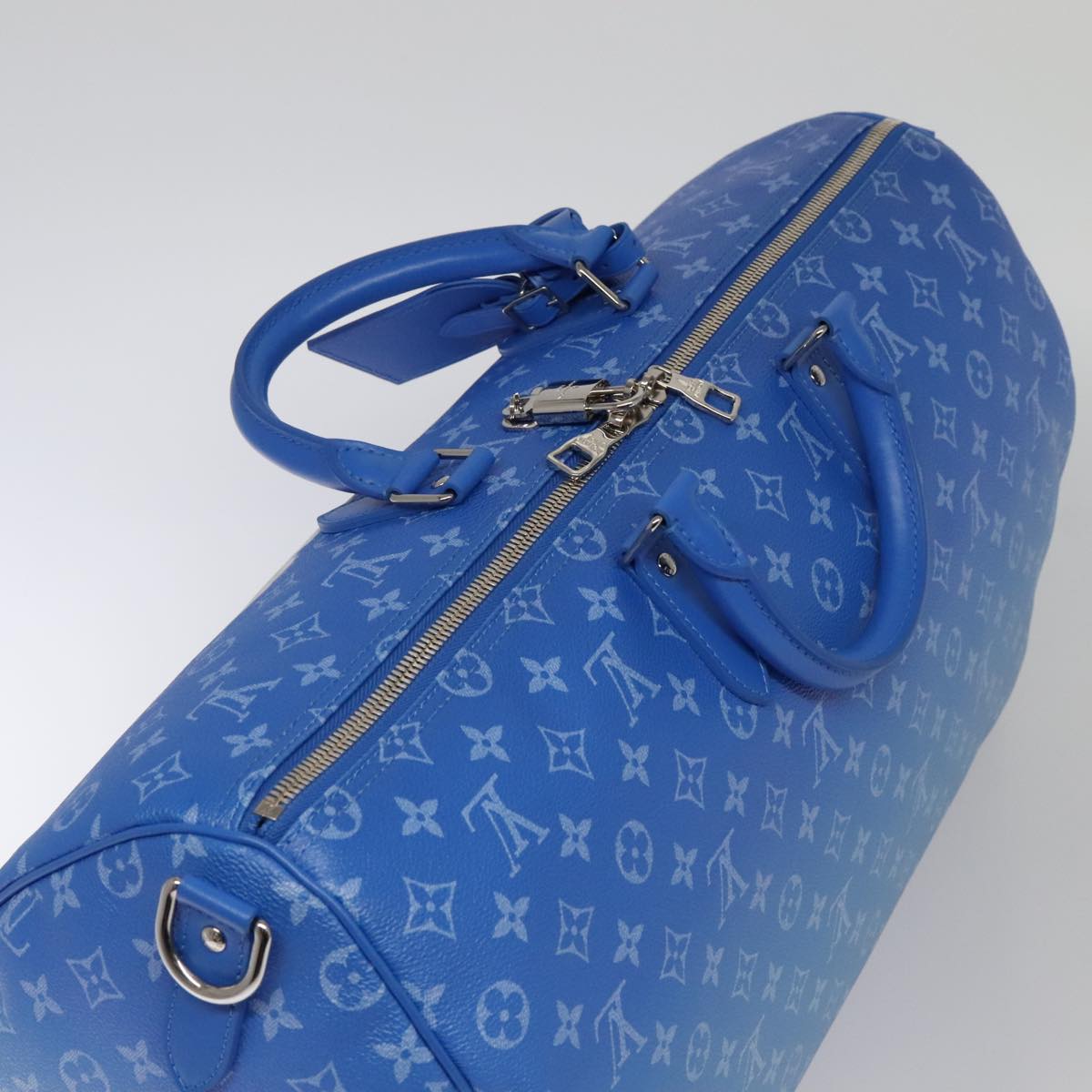 Louis Vuitton Keepall Bandouliere 50 Blue Canvas Travel Bag