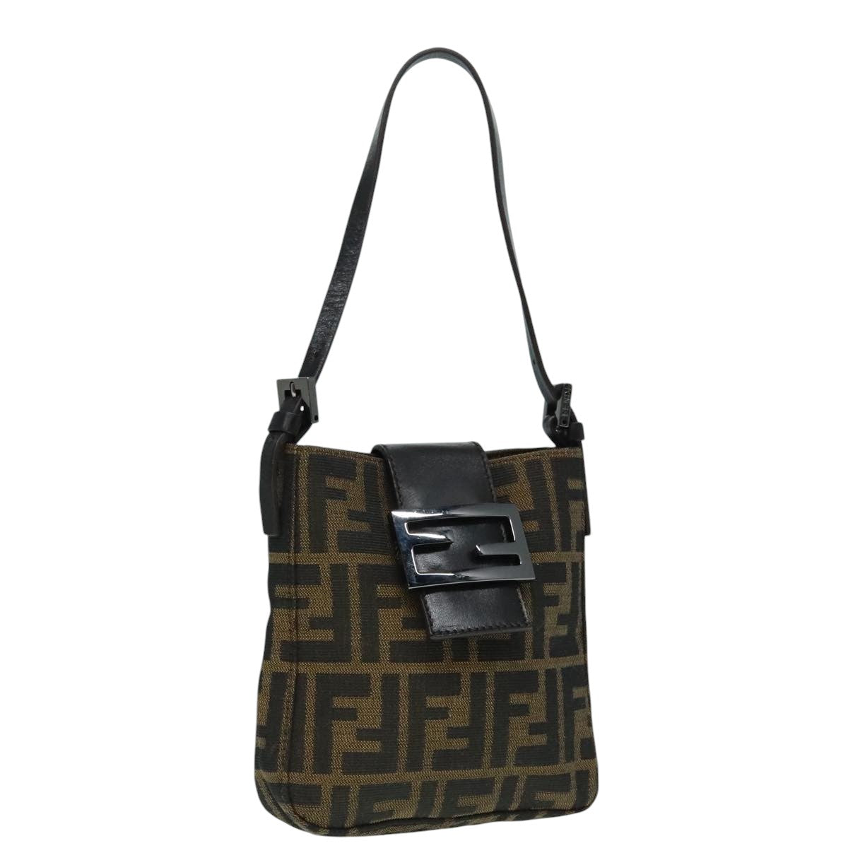 Fendi Mamma Baguette Brown Canvas Shoulder Bag