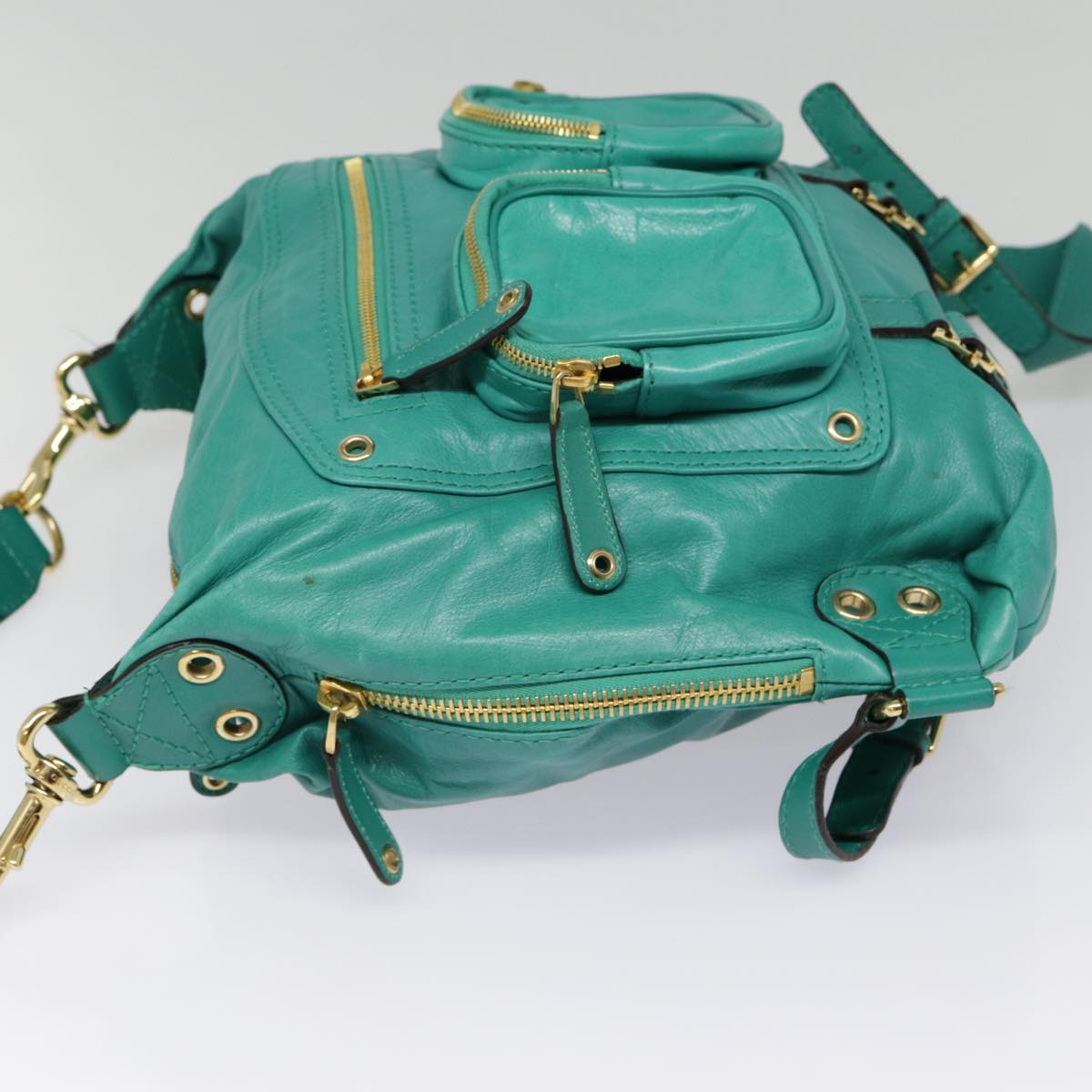 Gucci Green Leather Backpack Bag