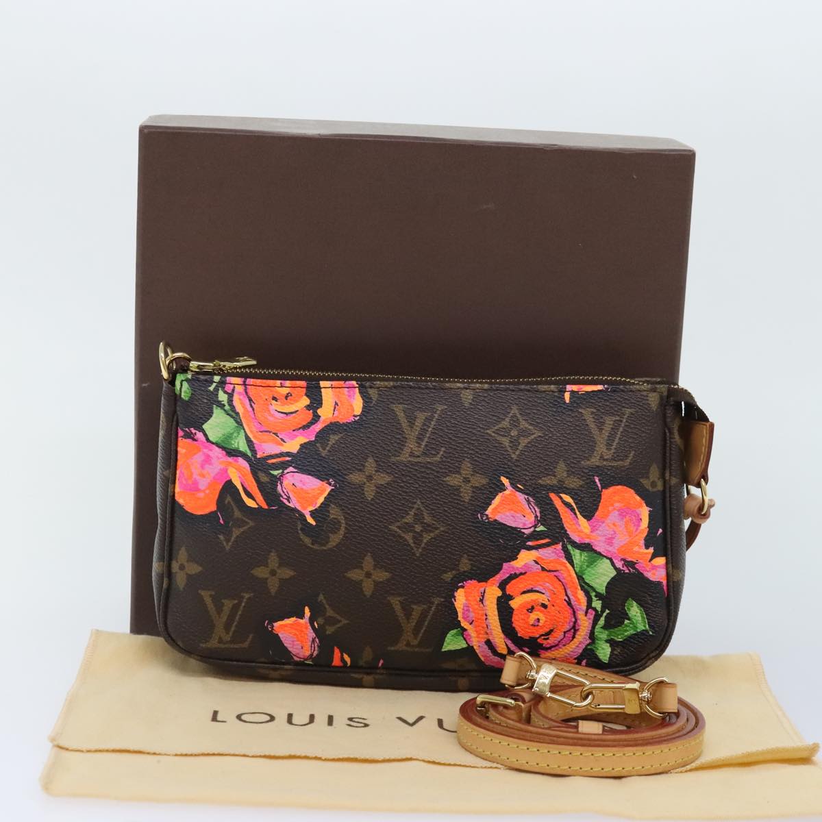 Louis Vuitton Pochette Accessoire Brown Canvas Clutch Bag