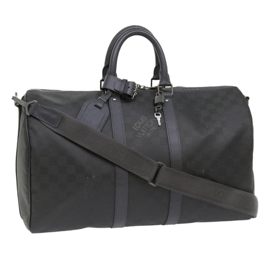 Louis Vuitton Keepall Bandouliere 45 Black Canvas Travel Bag