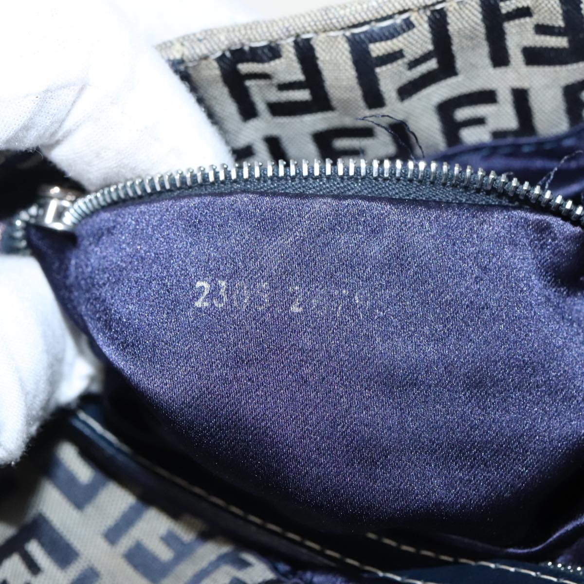 Fendi Navy Canvas Tote Bag