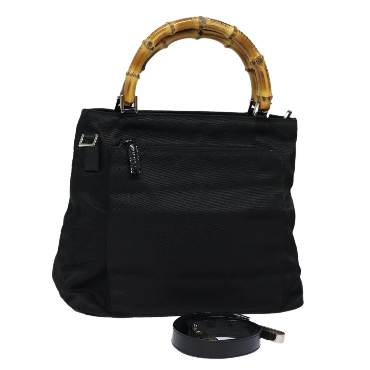 Gucci Bamboo Black Synthetic Hand Bag