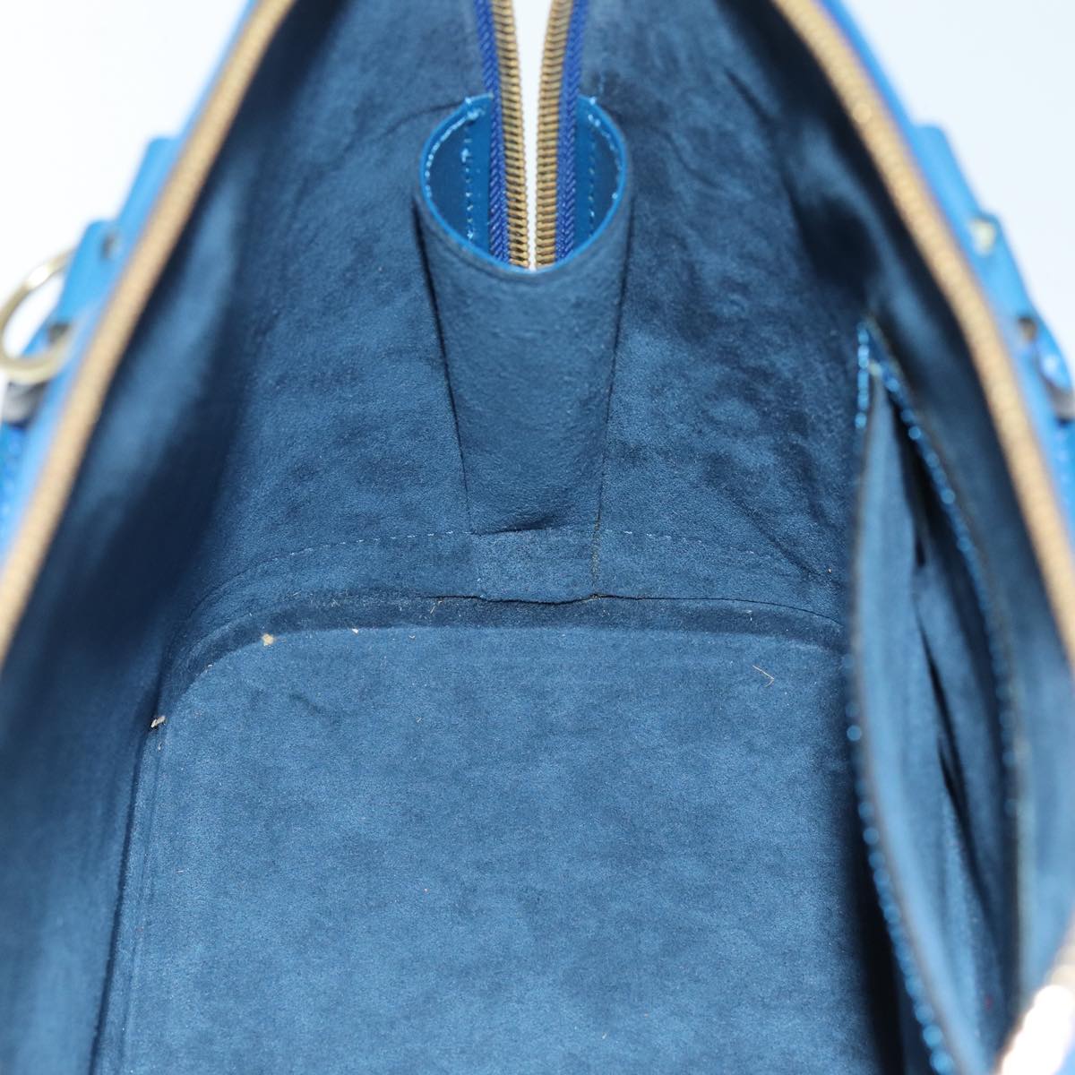 Louis Vuitton Alma Blue Leather Hand Bag