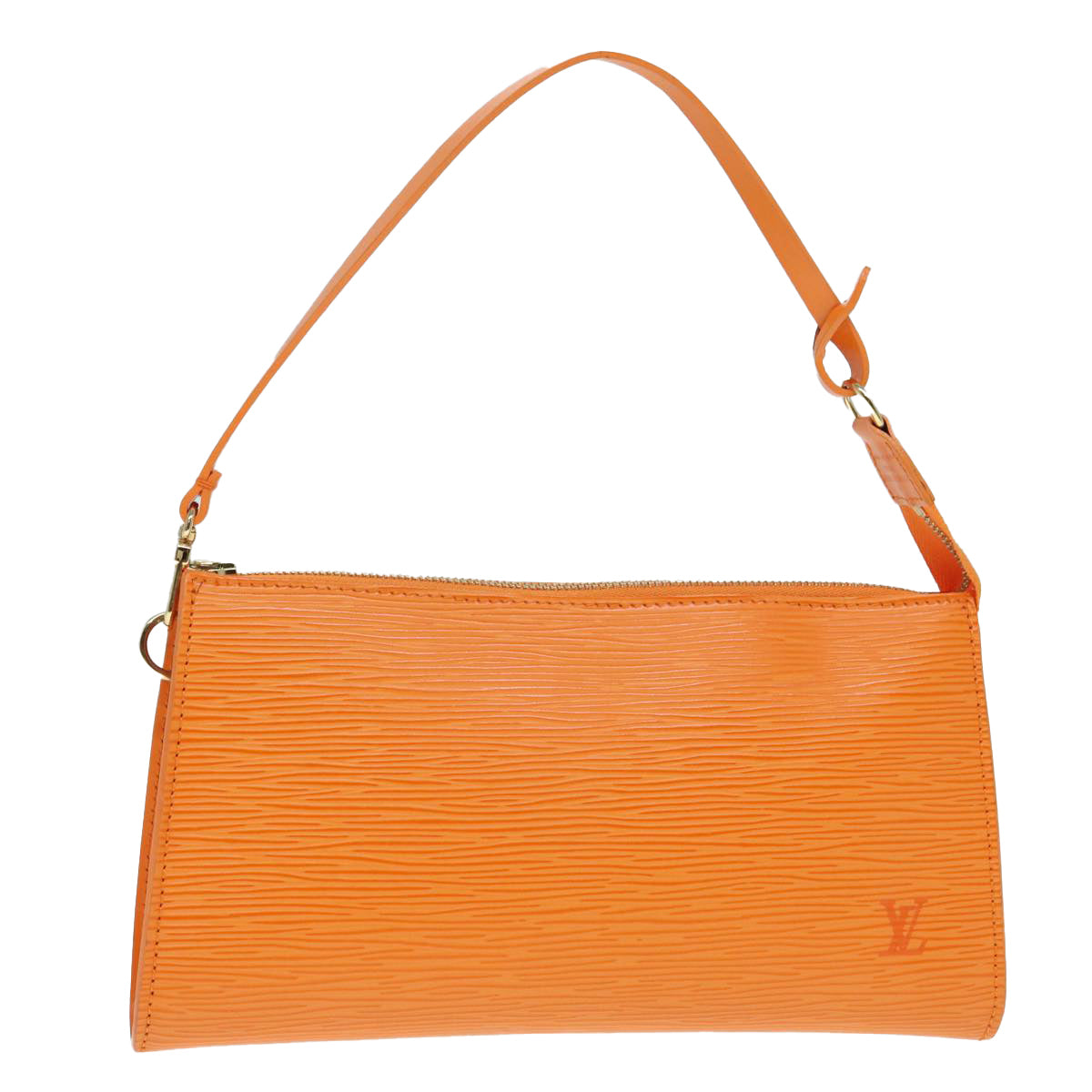 Louis Vuitton Pochette Accessoire Orange Leather Hand Bag