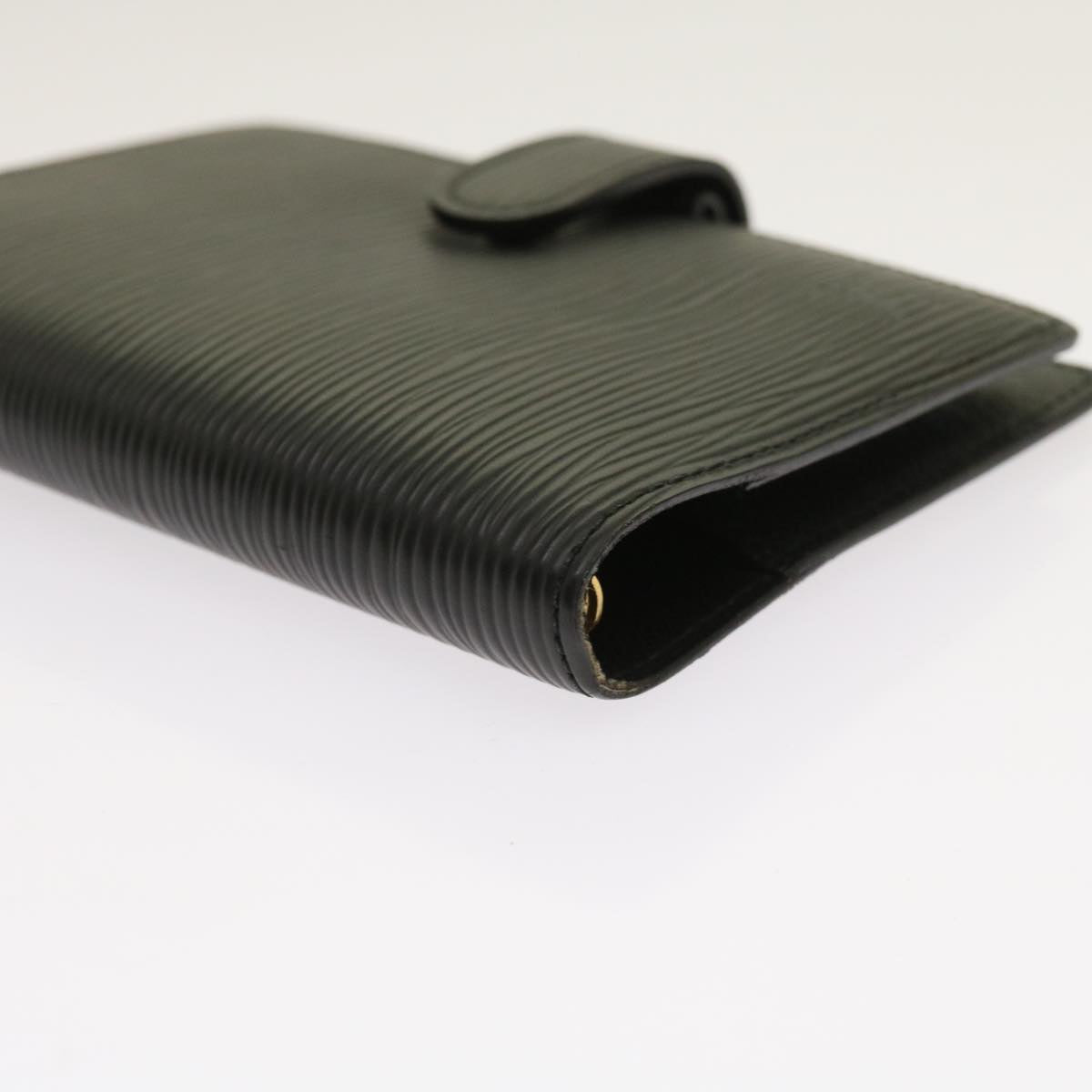 Louis Vuitton COUVERTURE AGENDA FONCTIONNEL PM Black Leather Wallet Accessories