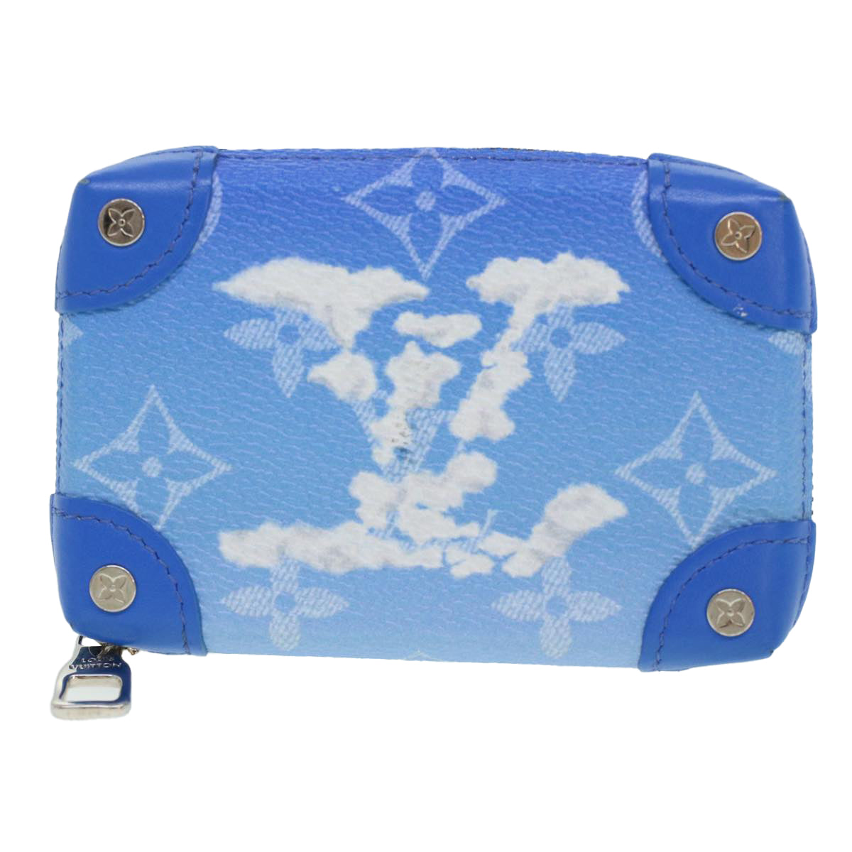 Louis Vuitton Soft Trunk Blue Leather Clutch Bag