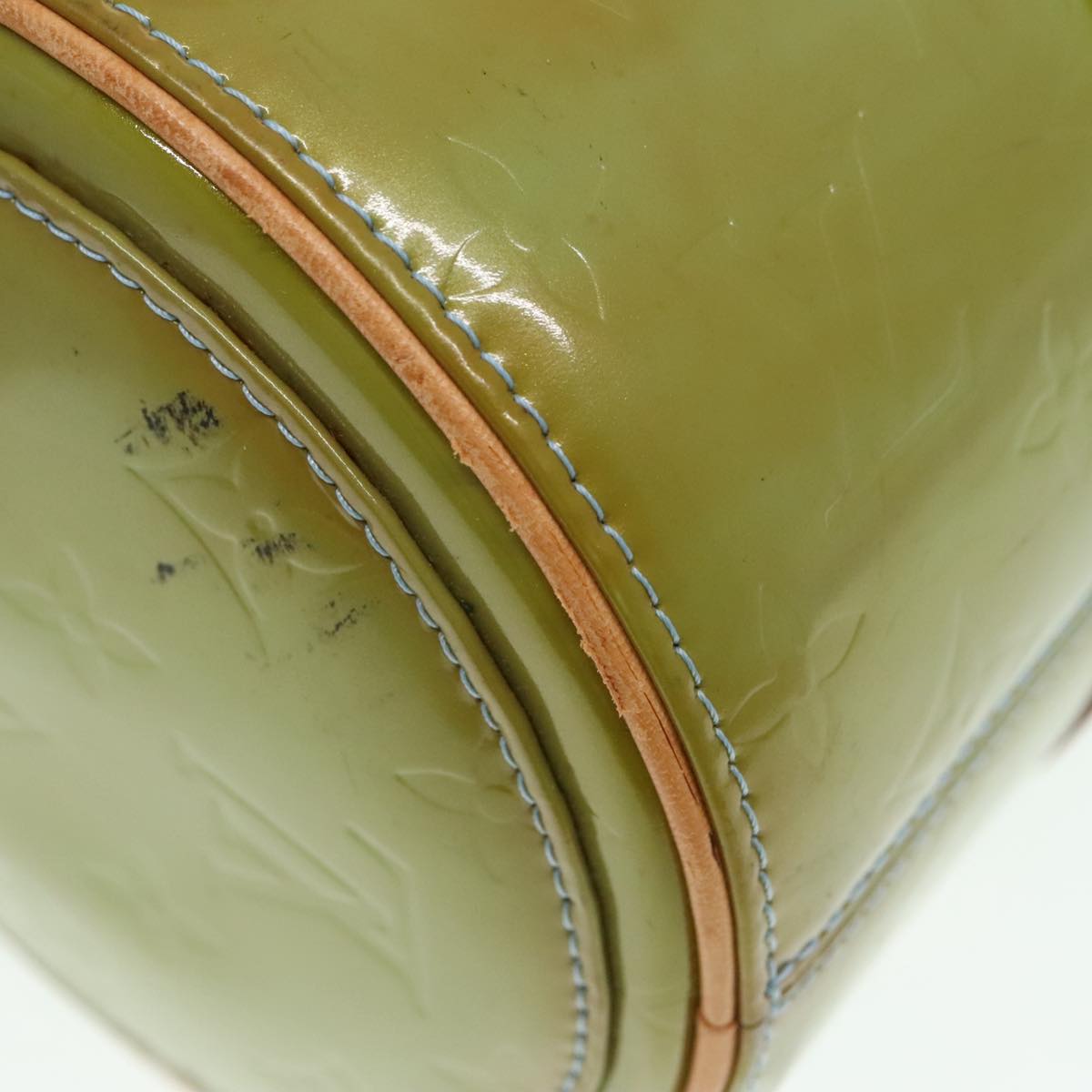 Louis Vuitton Bedford Green Patent Leather Hand Bag