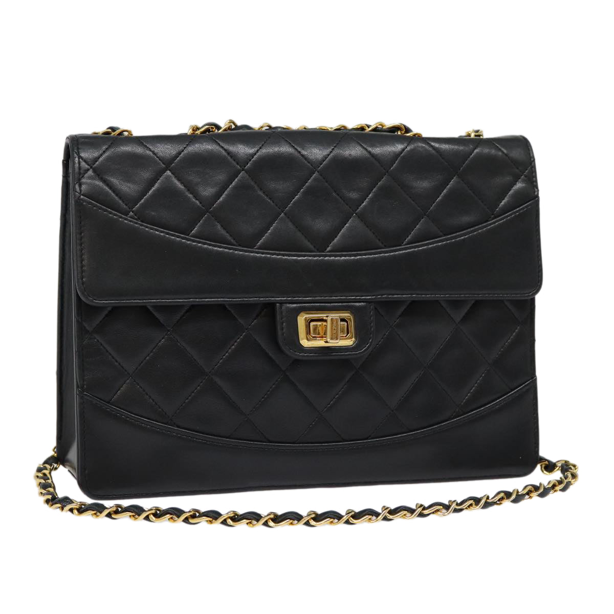 Chanel Single flap Black Leather Shoulder Bag