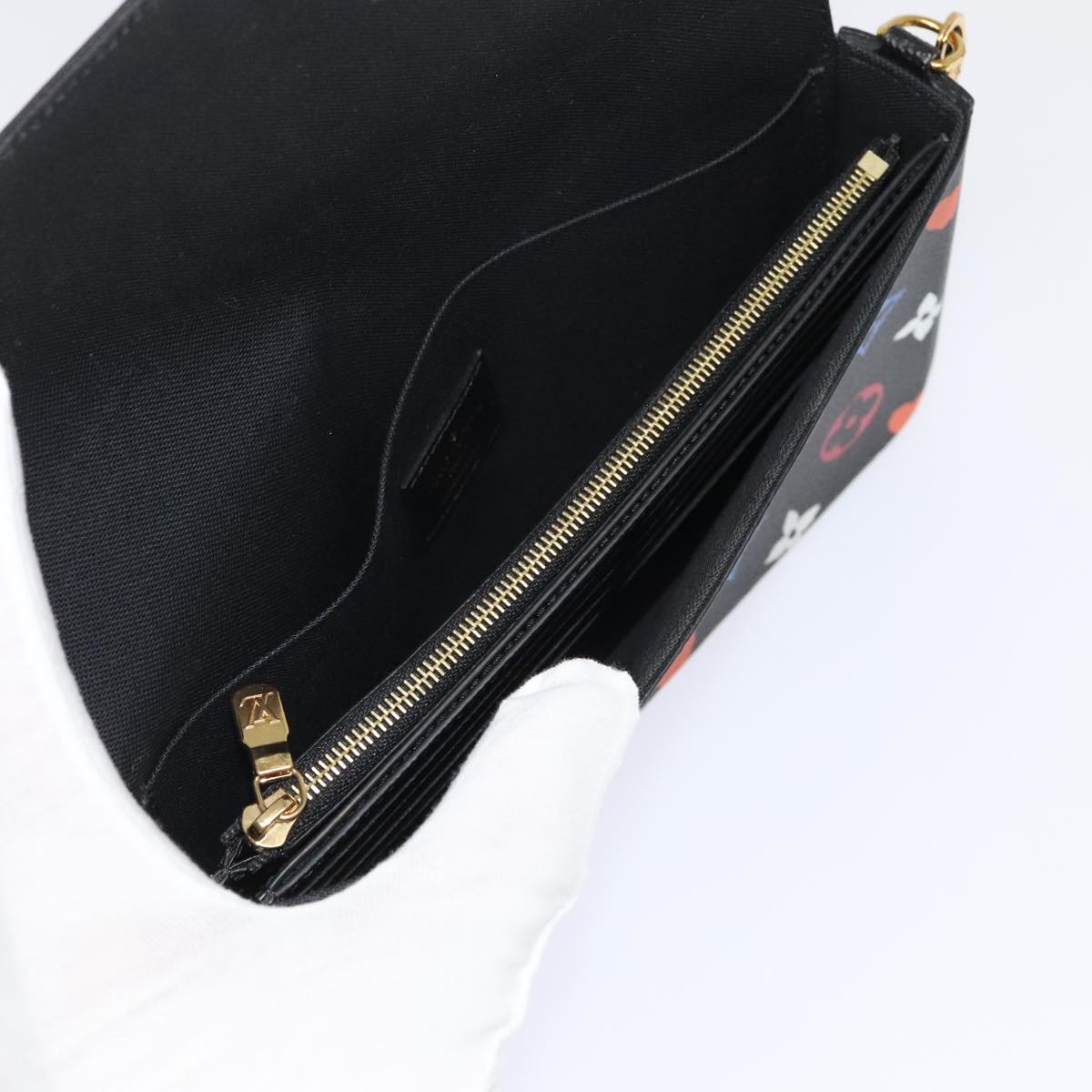 Louis Vuitton Felicie Black Canvas Clutch Bag