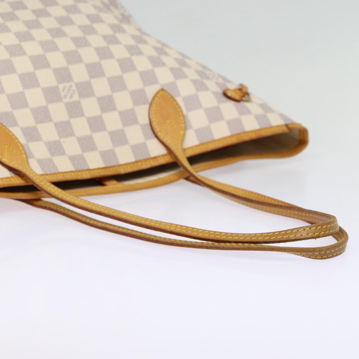 Louis Vuitton Neverfull MM White Canvas Tote Bag