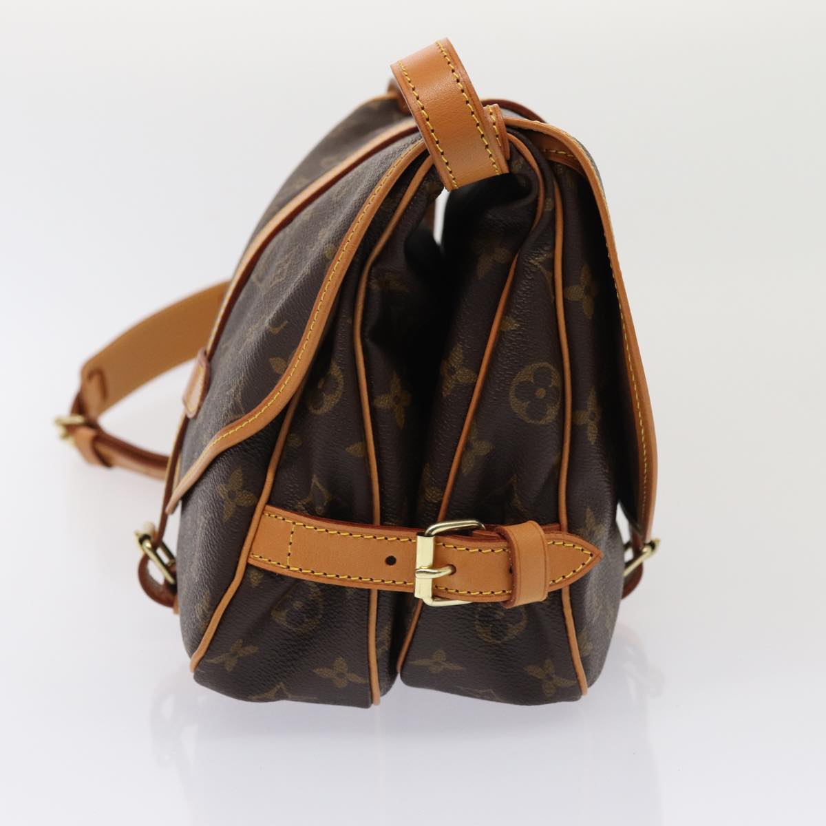 Louis Vuitton Saumur Brown Canvas Shoulder Bag