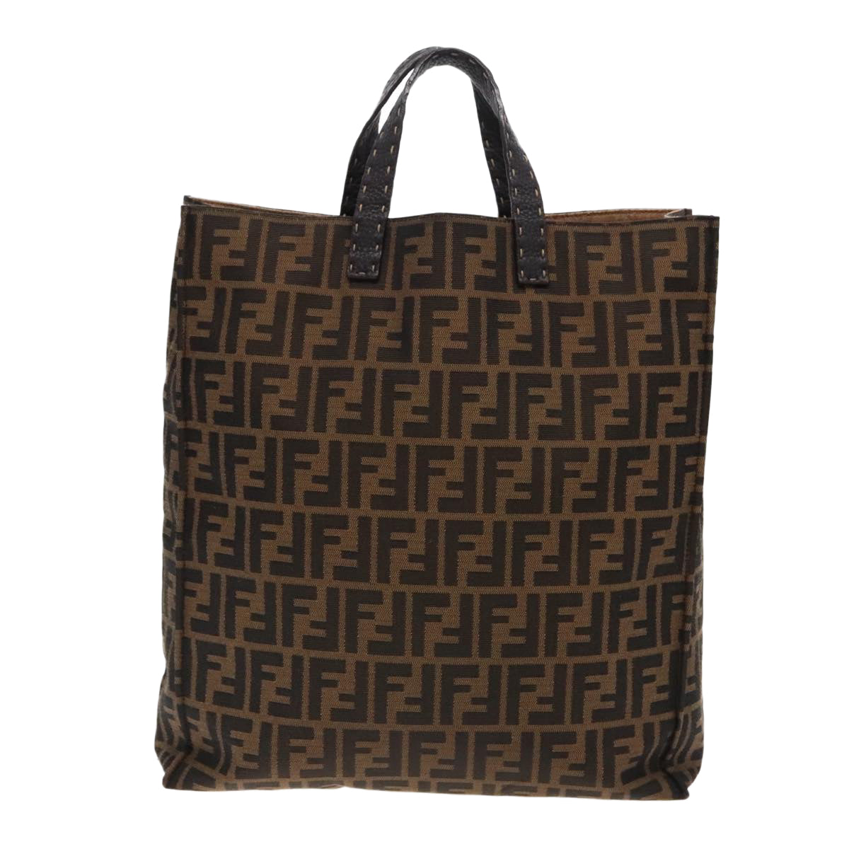 Fendi Selleria Brown Canvas Tote Bag