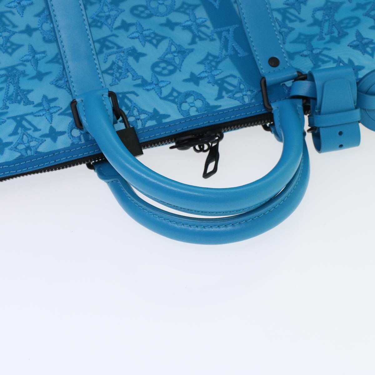 Louis Vuitton Keepall Bandouliere 50 Blue Synthetic Travel Bag