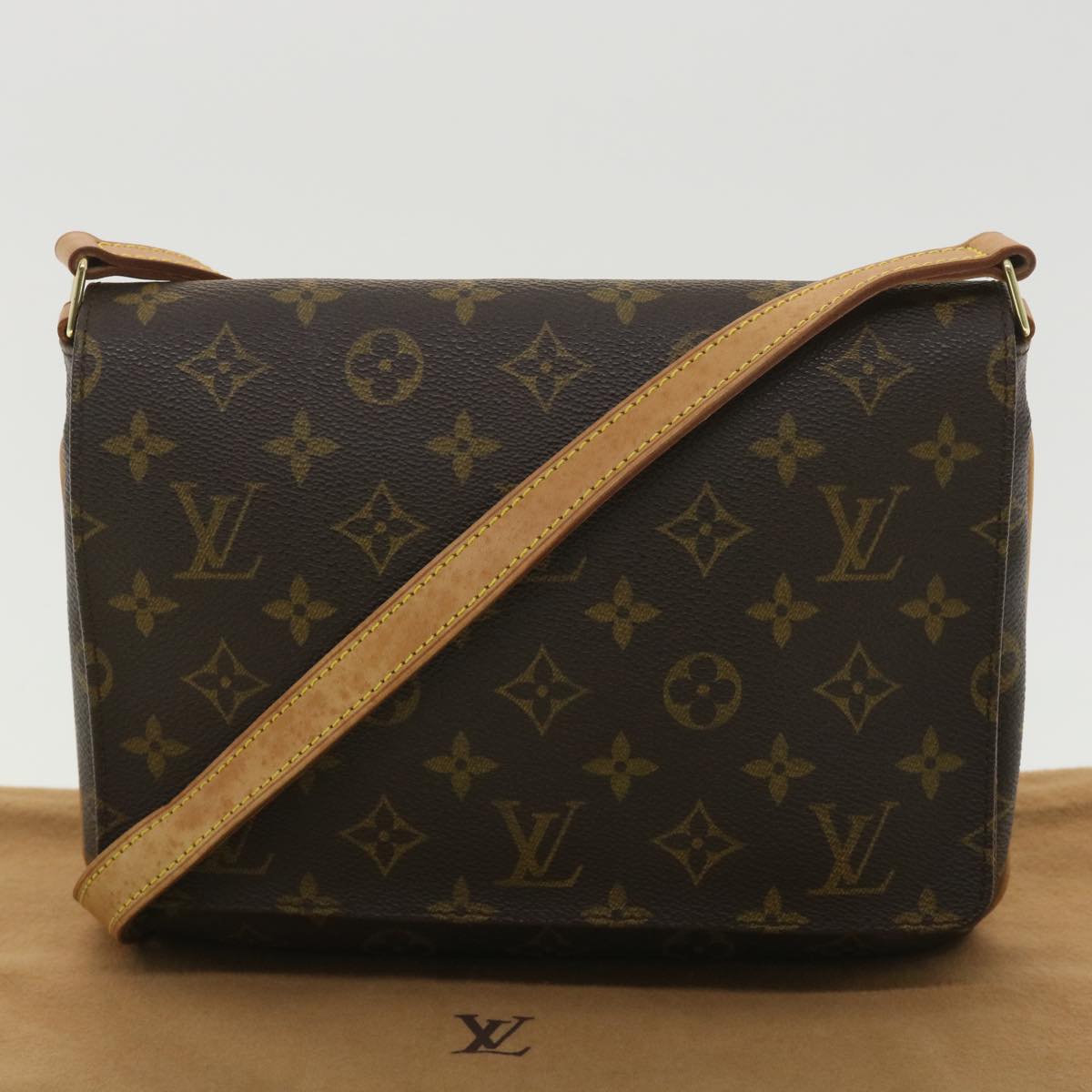 Louis Vuitton Musette Tango Brown Canvas Shoulder Bag