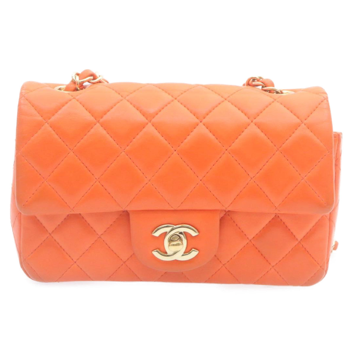 Chanel Timeless Orange Leather Shoulder Bag