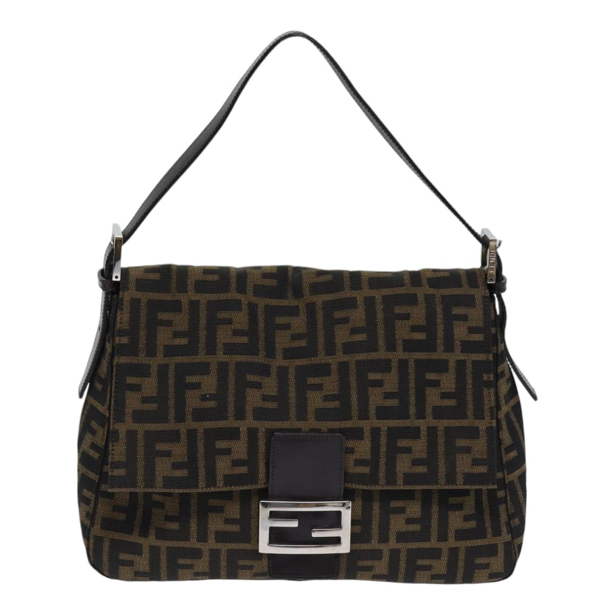 Fendi Mamma Baguette Brown Canvas Shoulder Bag