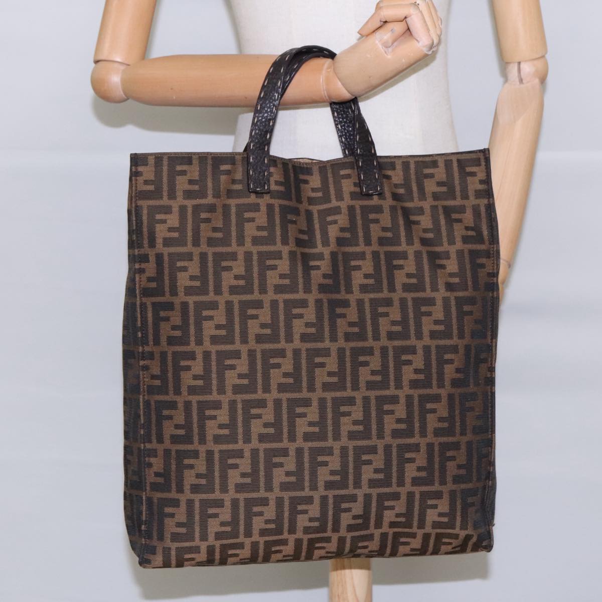 Fendi Selleria Brown Canvas Tote Bag