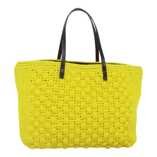 Fendi Yellow Cotton Tote Bag